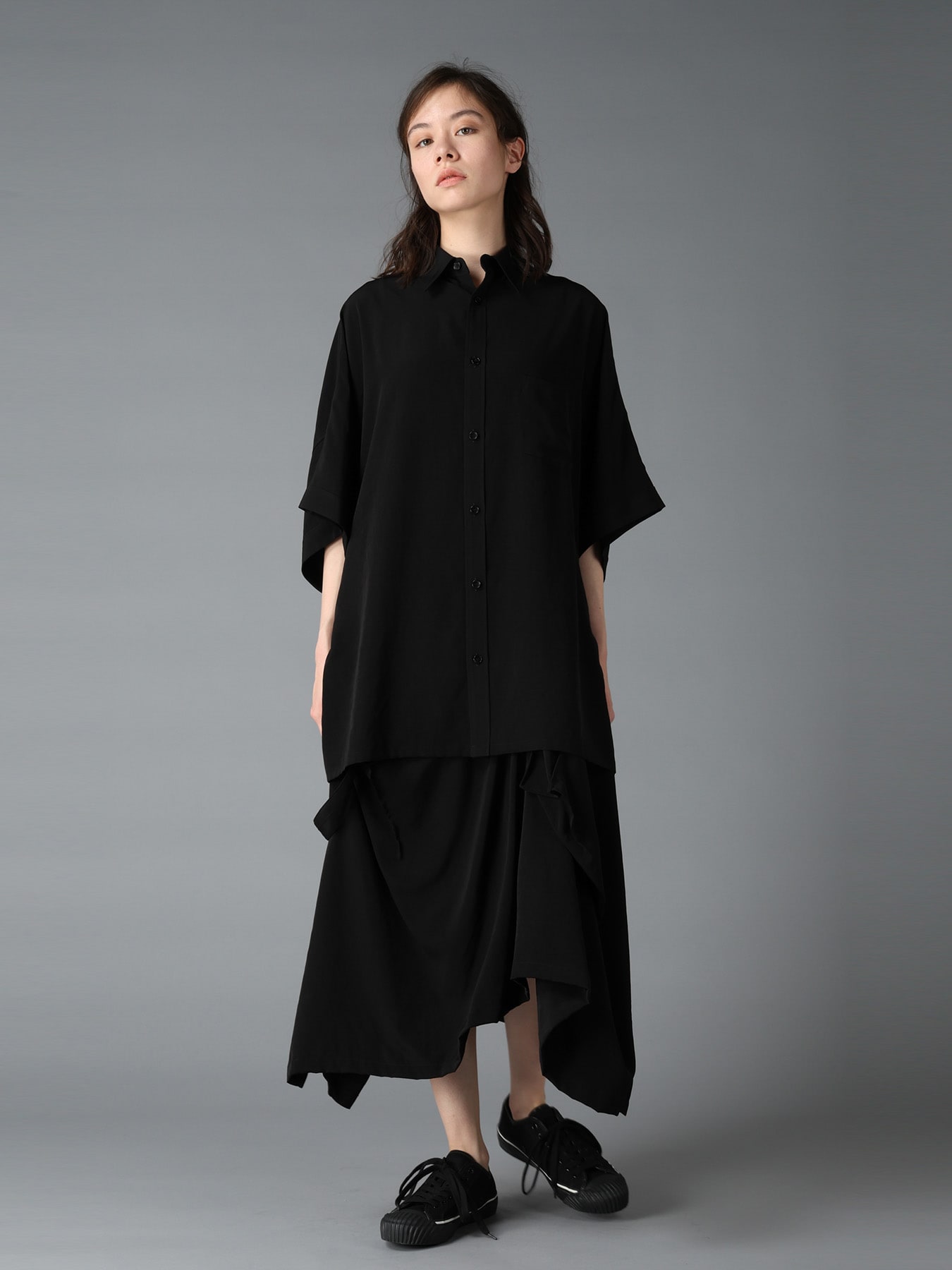 CREPE DE CHINE DOLMAN BIG SHIRT