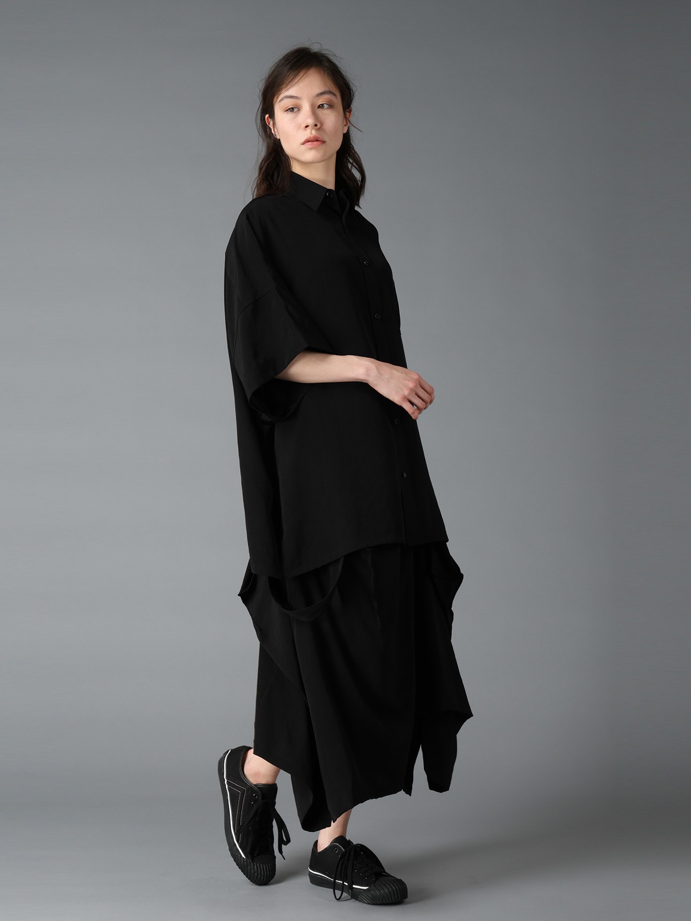 CREPE DE CHINE DOLMAN BIG SHIRT