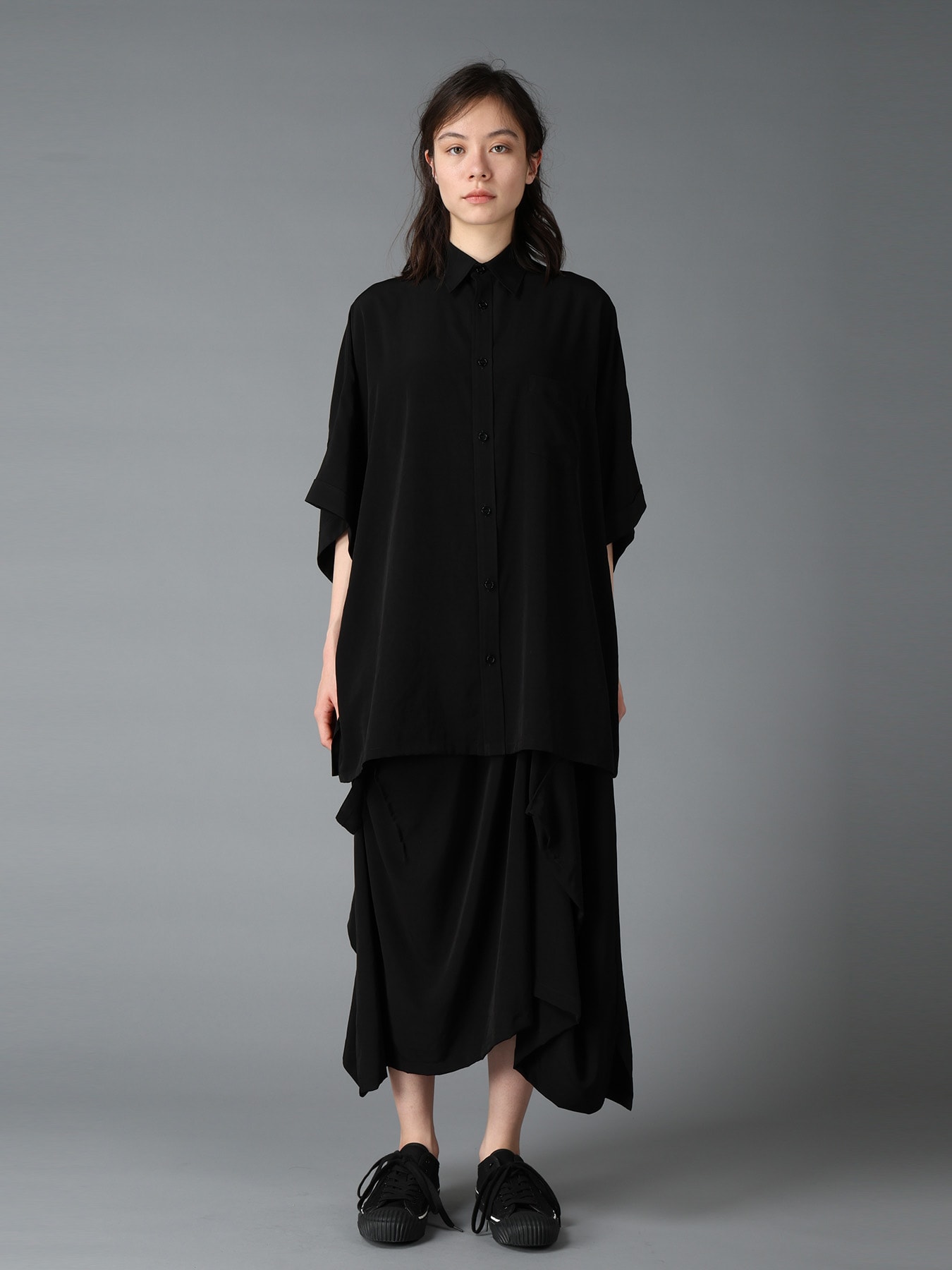 CREPE DE CHINE DOLMAN BIG SHIRT