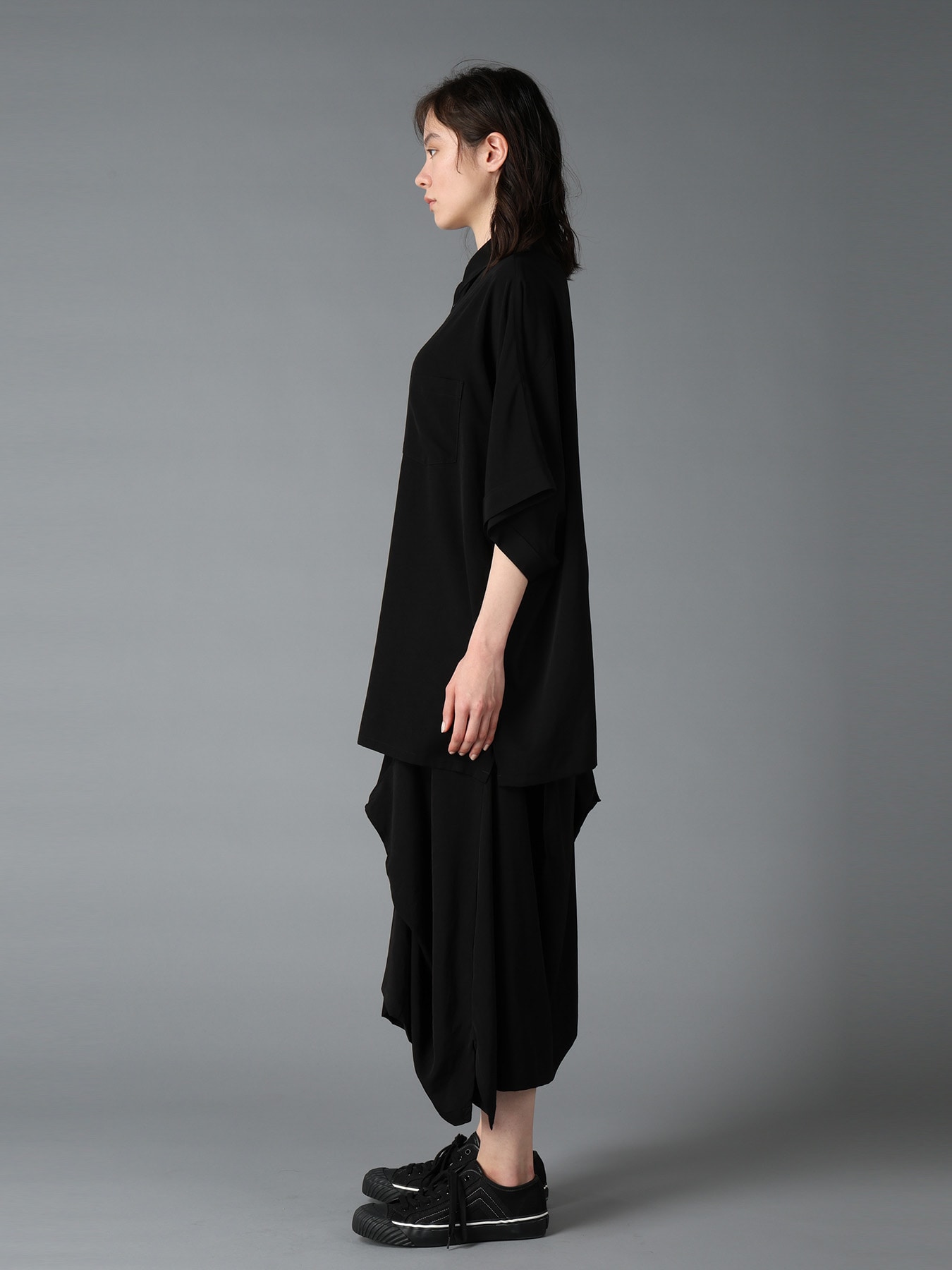 CREPE DE CHINE DOLMAN BIG SHIRT