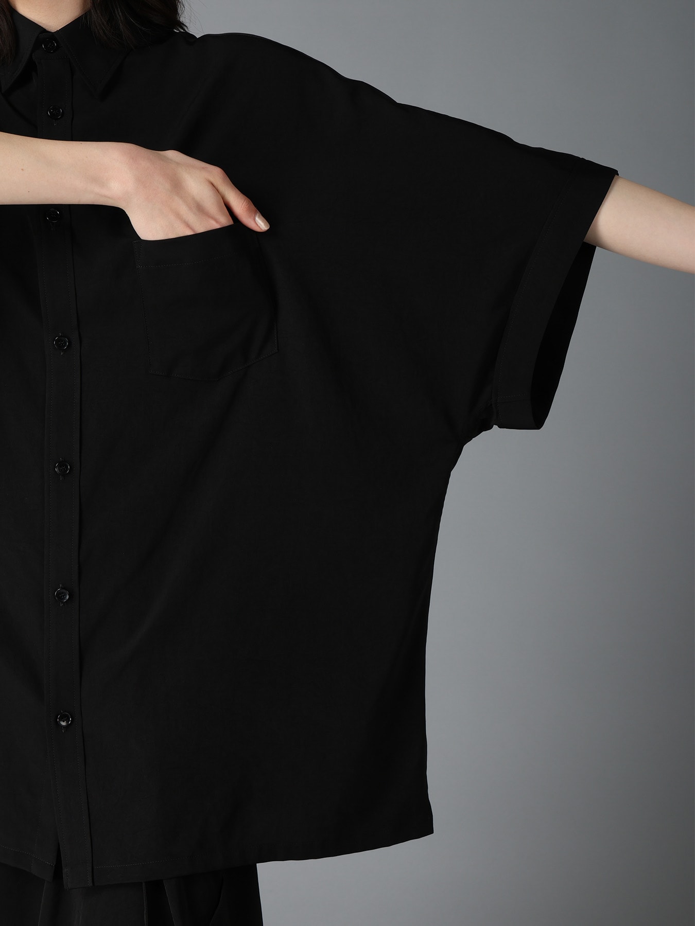 CREPE DE CHINE DOLMAN BIG SHIRT
