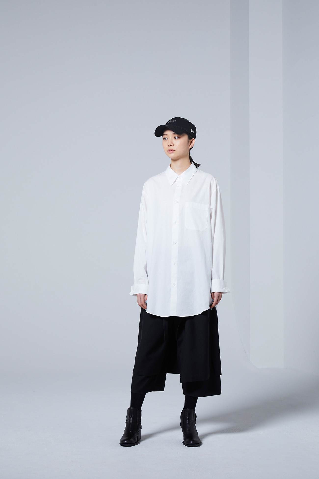 YOHJI YAMAMOTO UPSIDE DOWN LOGO CLASSIC SHIRT(M White): Ground Y ...