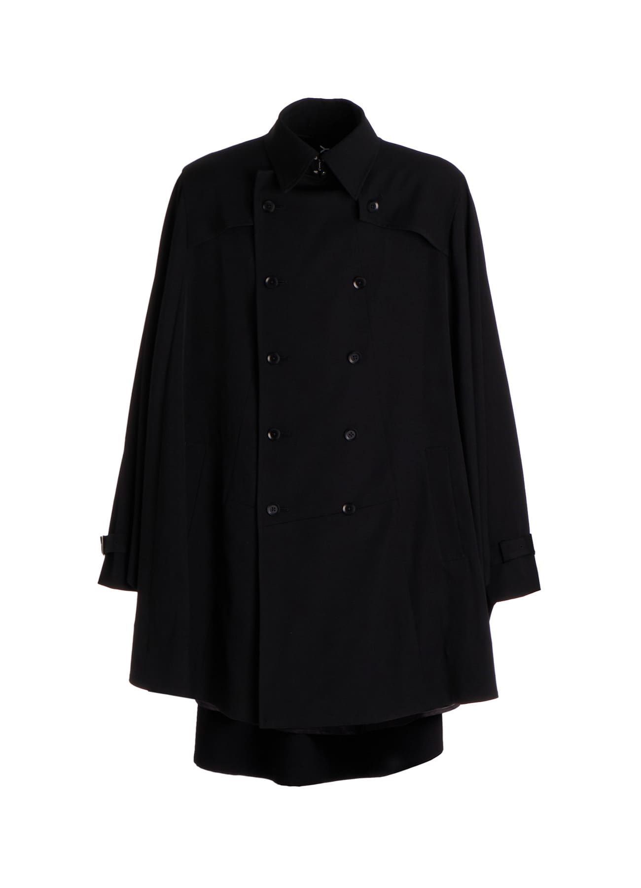 WOOL GABARDINE BIG CAPE CLOAK