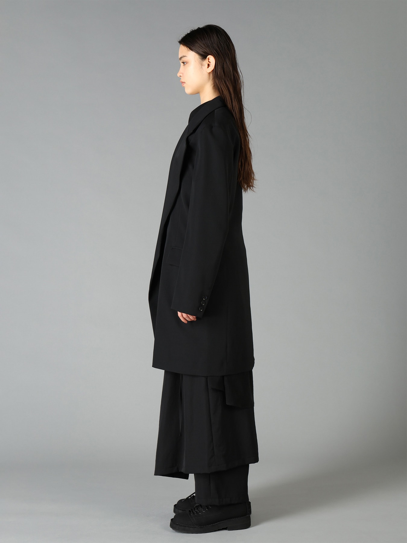 WOOL GABARDINE ASYMMETRICAL JACKET