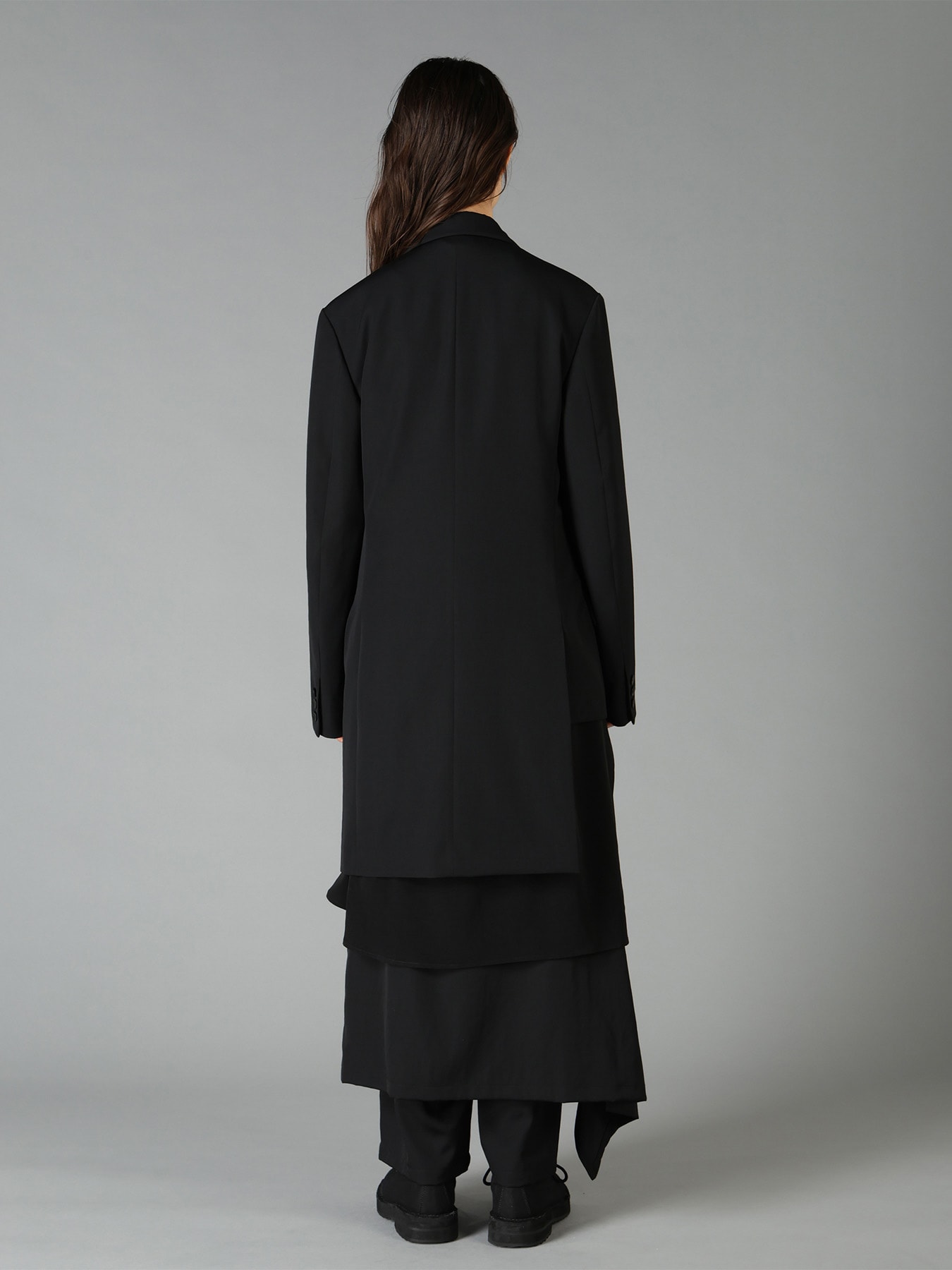 WOOL GABARDINE ASYMMETRICAL JACKET