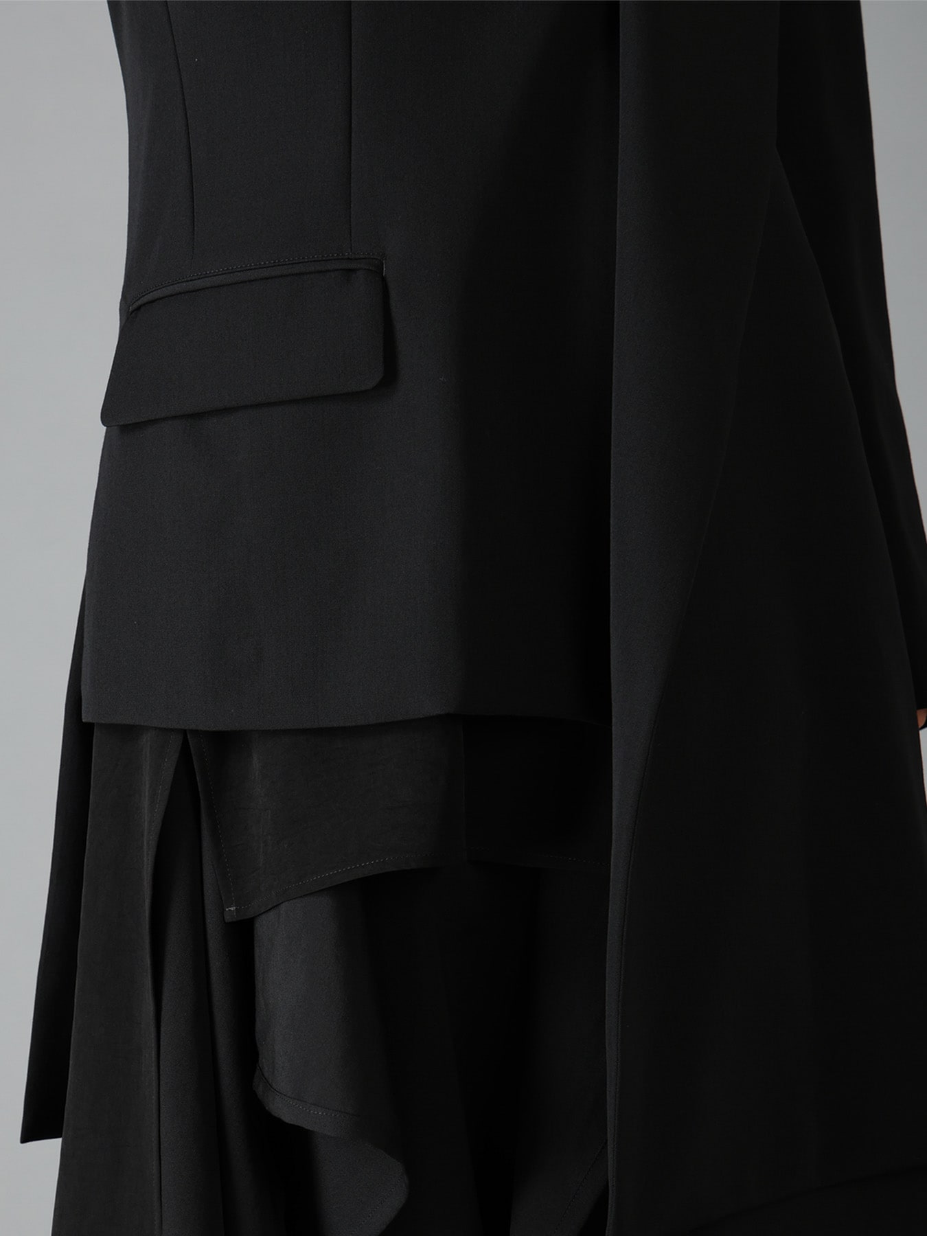 WOOL GABARDINE ASYMMETRICAL JACKET
