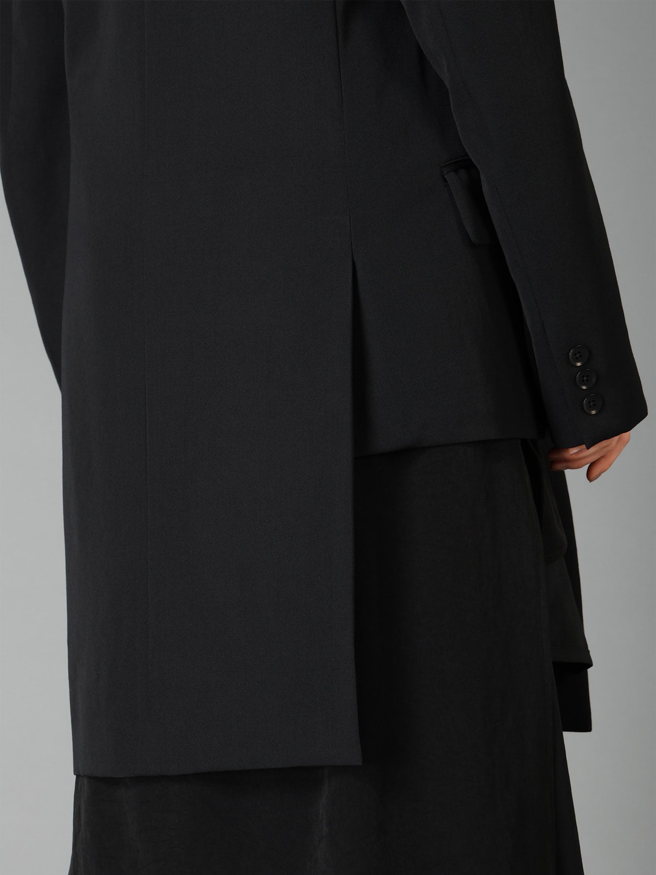 WOOL GABARDINE ASYMMETRICAL JACKET