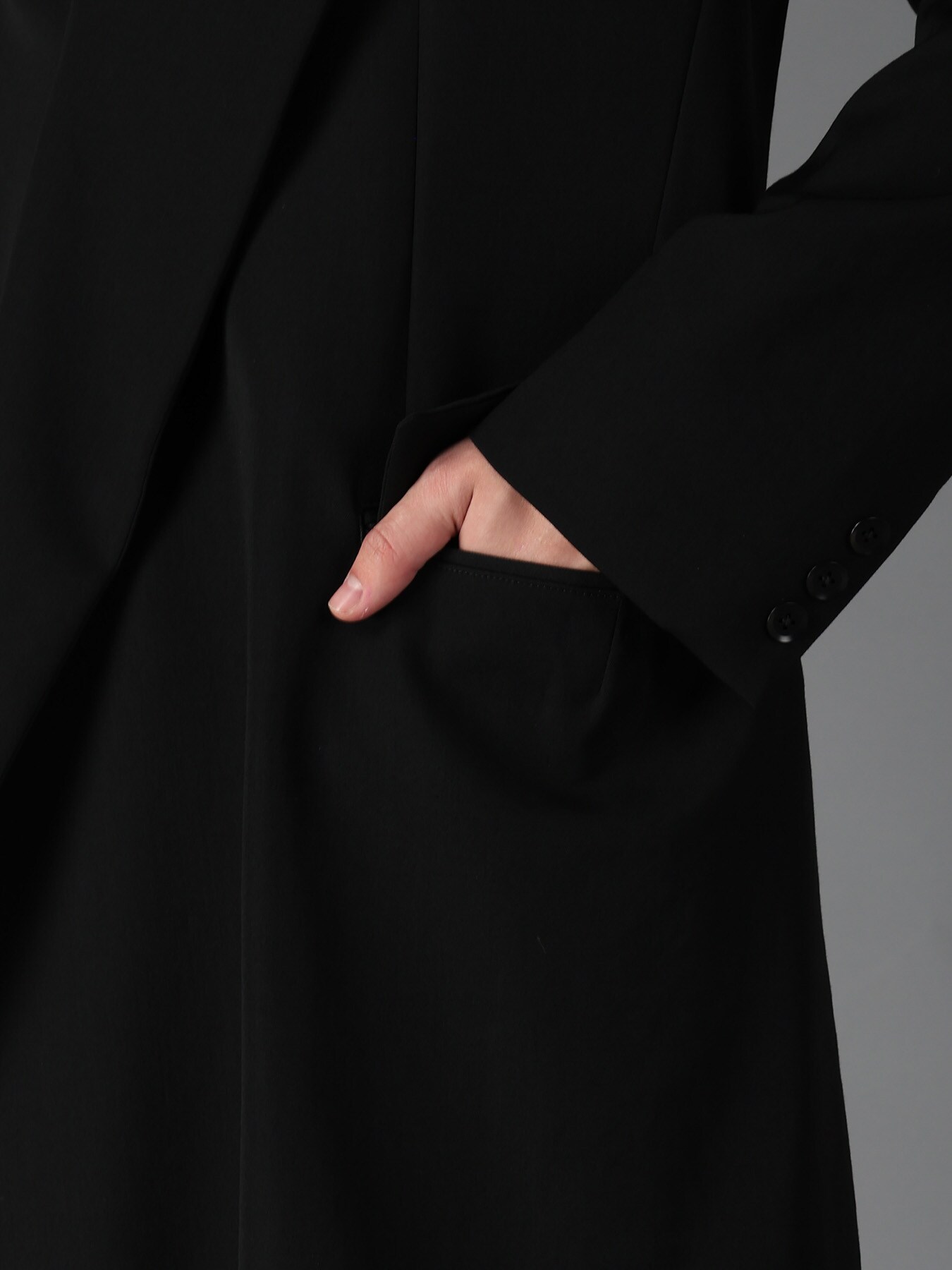 WOOL GABARDINE ASYMMETRICAL JACKET