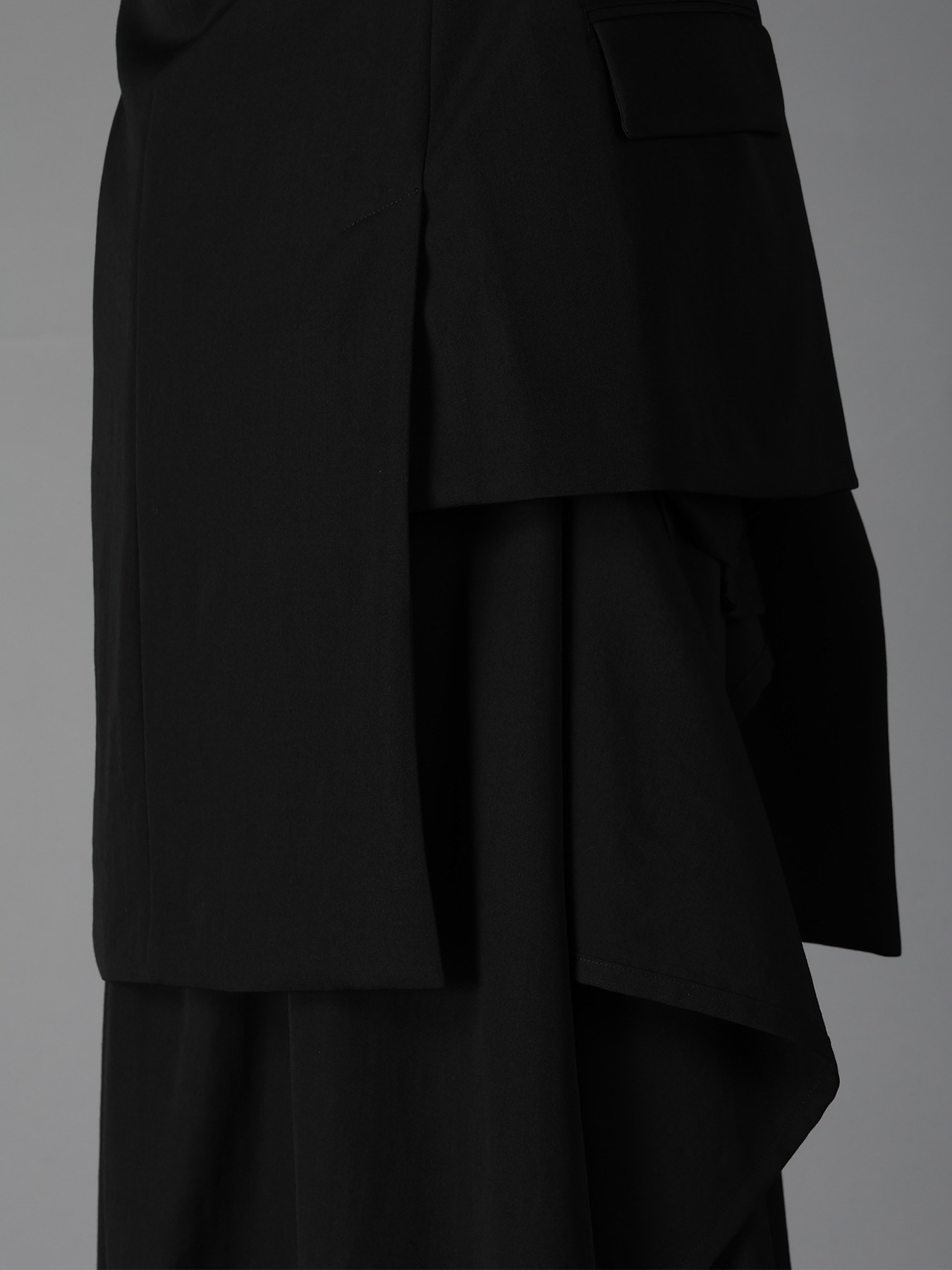 WOOL GABARDINE ASYMMETRICAL JACKET