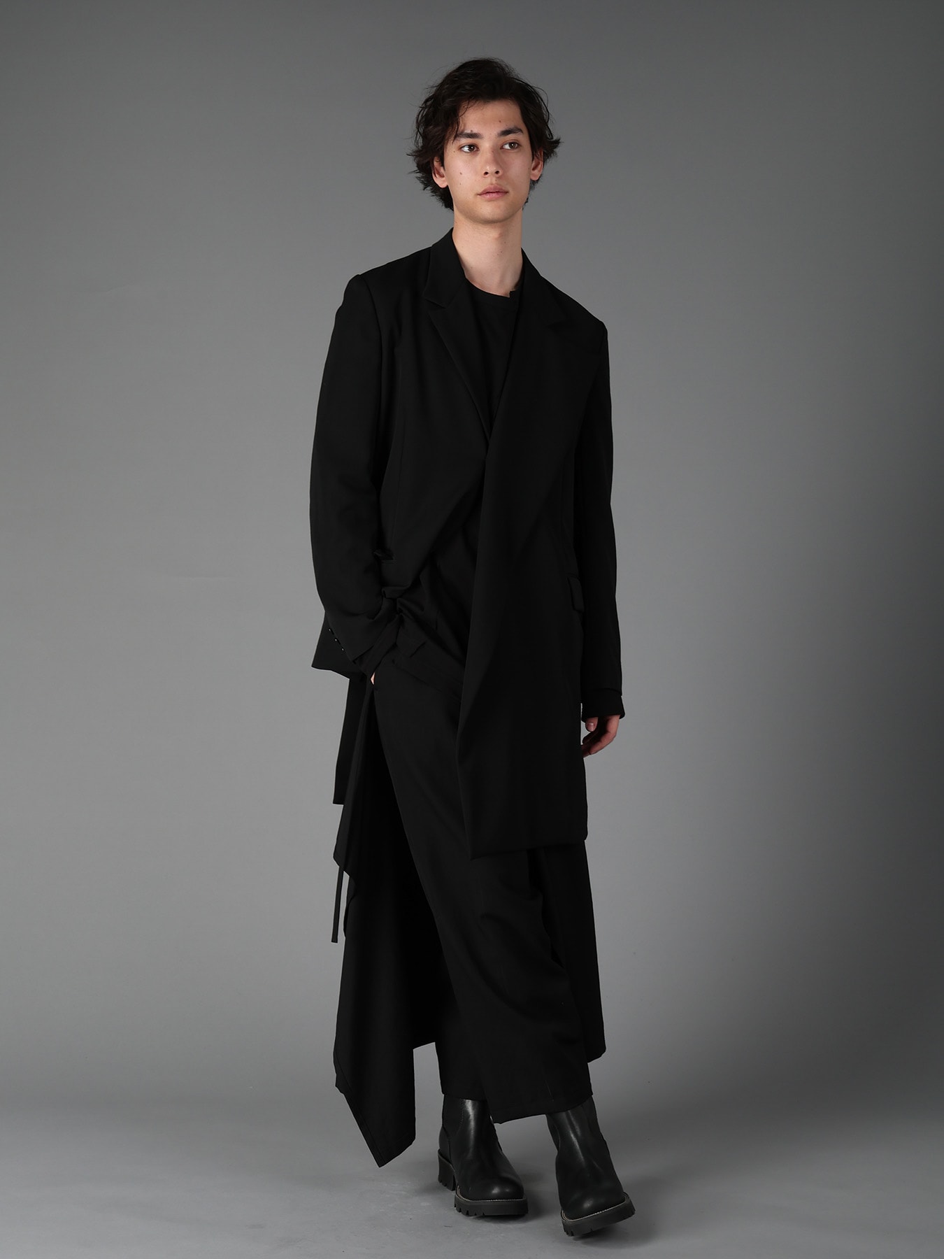 WOOL GABARDINE ASYMMETRICAL JACKET
