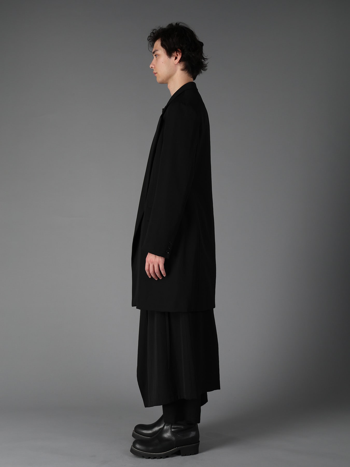 WOOL GABARDINE ASYMMETRICAL JACKET