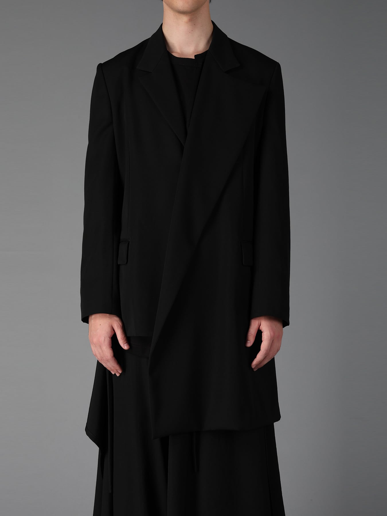 WOOL GABARDINE ASYMMETRICAL JACKET