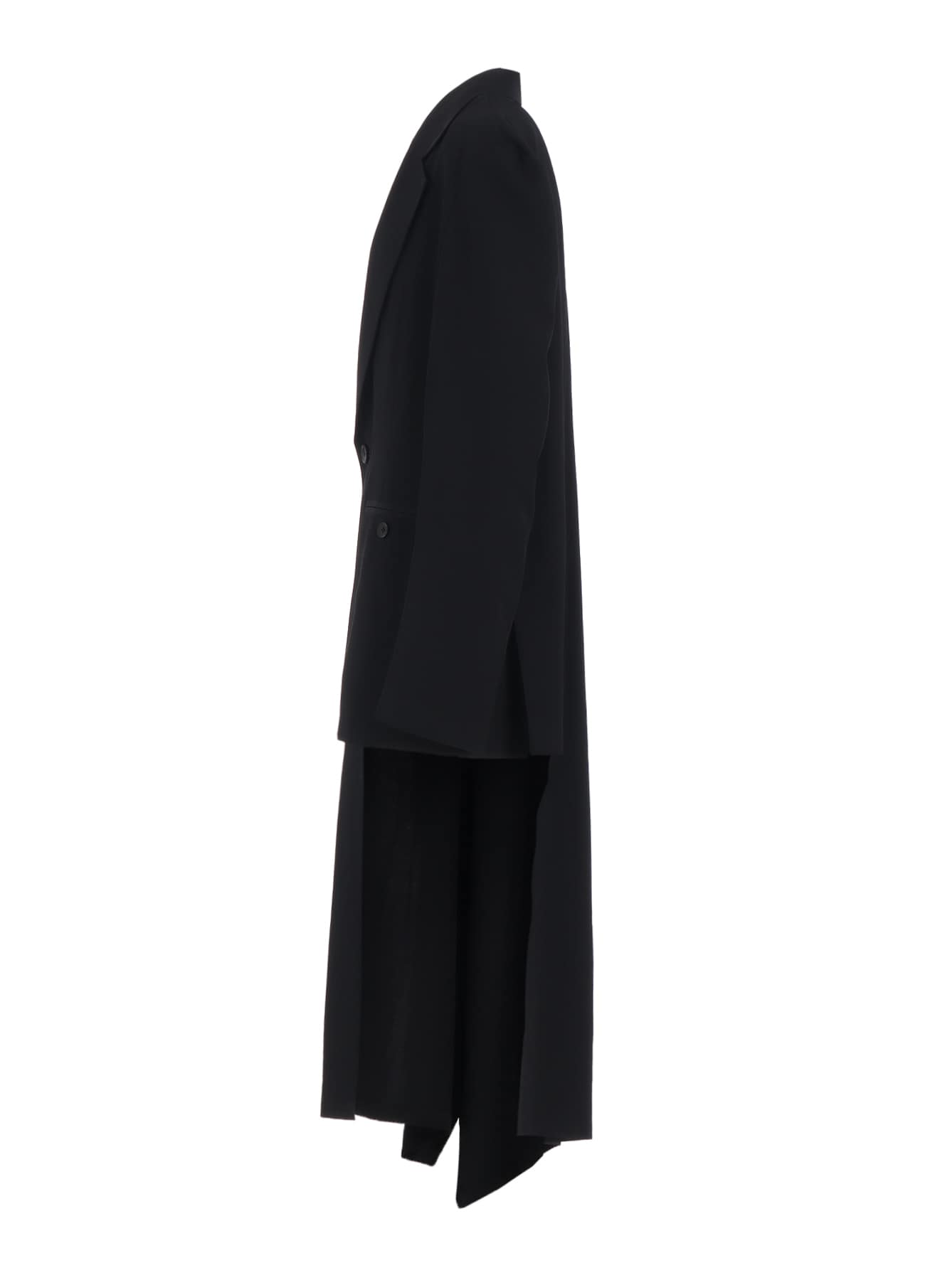 WOOL GABARDINE ASYMMETRIC CAPE-JACKET