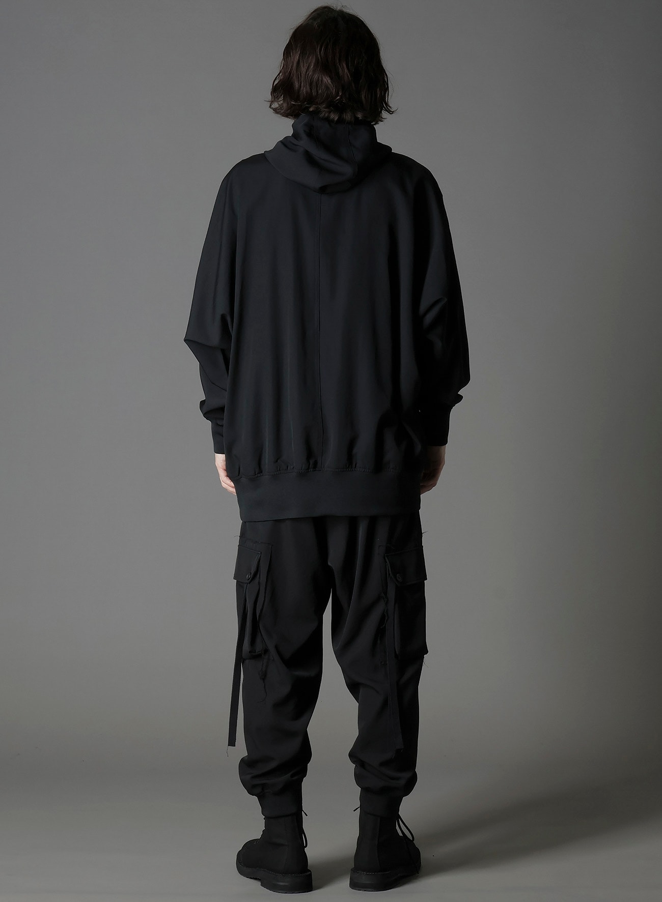 W/GABARDINE INVERTED V HOODIE SLIM