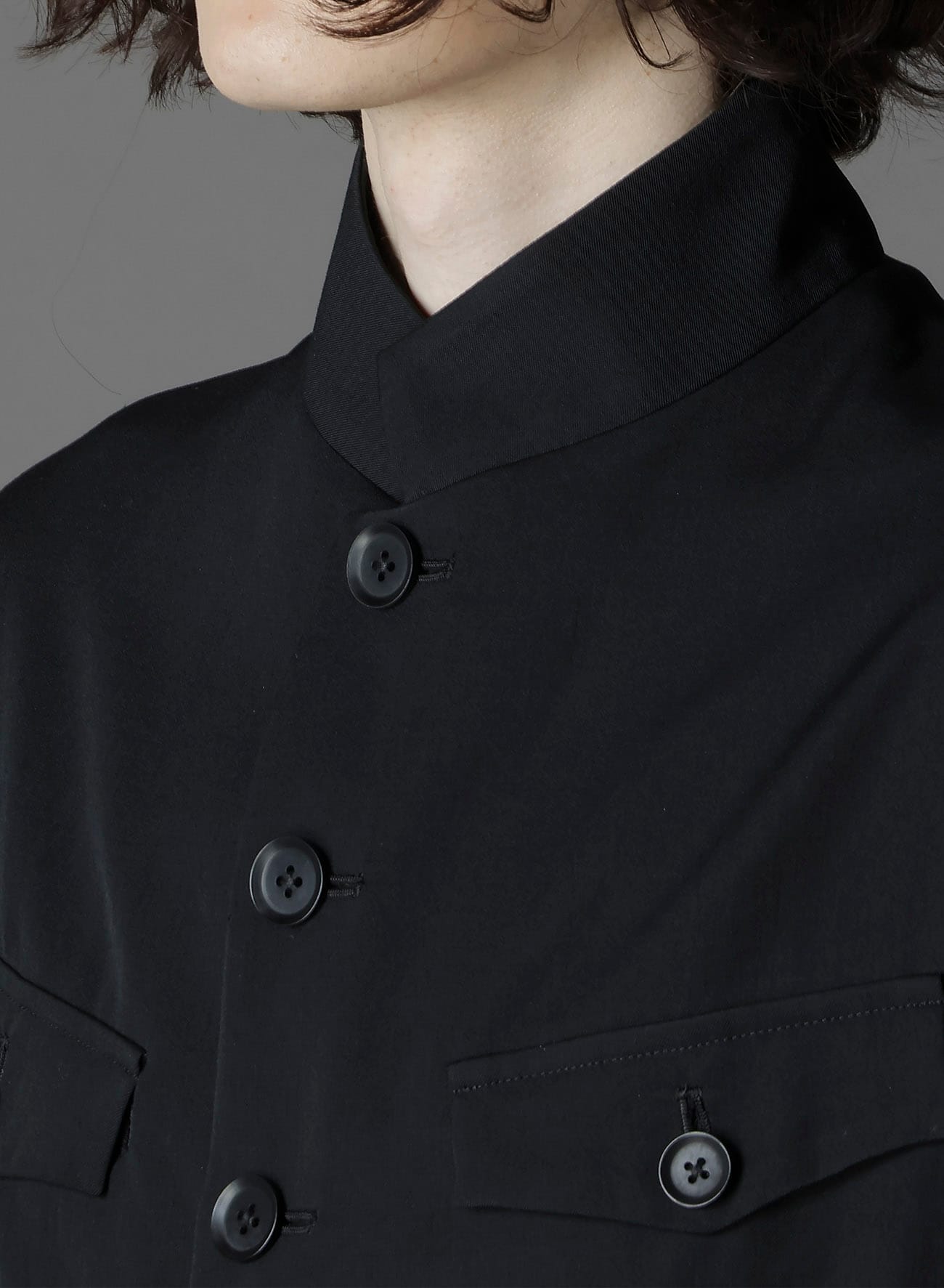 WOOL GABARDINE MEN'S STAND COLLAR JACKET