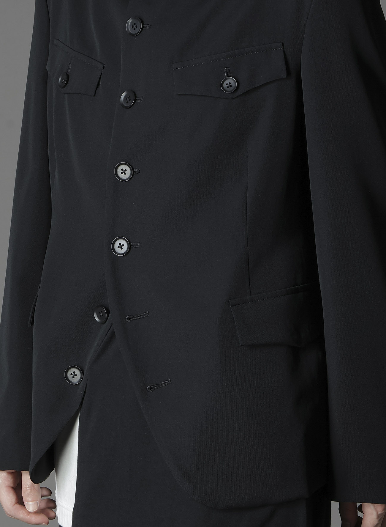 WOOL GABARDINE MEN'S STAND COLLAR JACKET