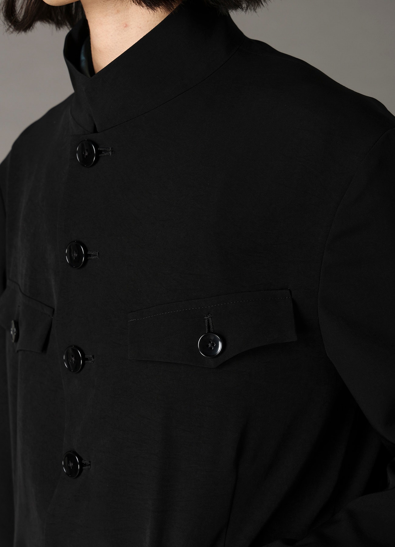 CREPE DE CHINE MEN'S STAND COLLAR JACKET