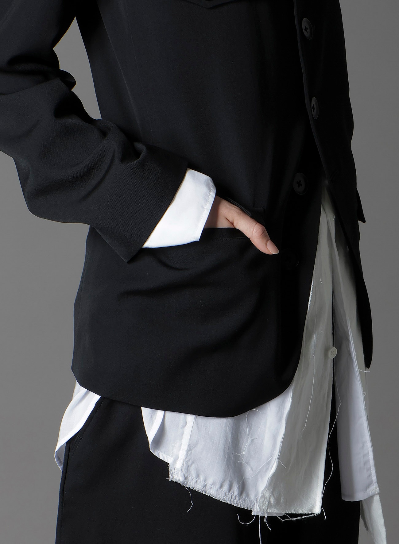 WOOL GABARDINE WOMEN'S STAND COLLAR JACKET