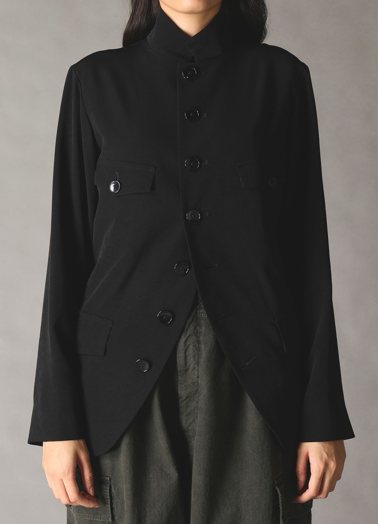CREPE DE CHINE WOMEN'S STAND COLLAR JACKET