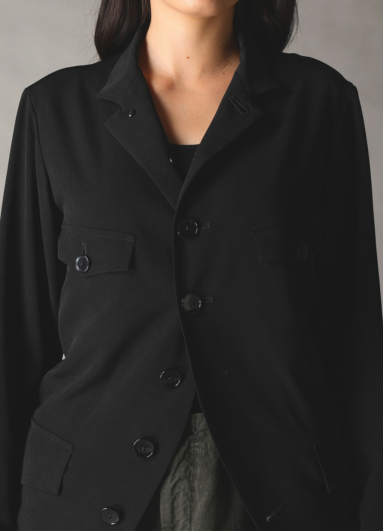 CREPE DE CHINE WOMEN'S STAND COLLAR JACKET