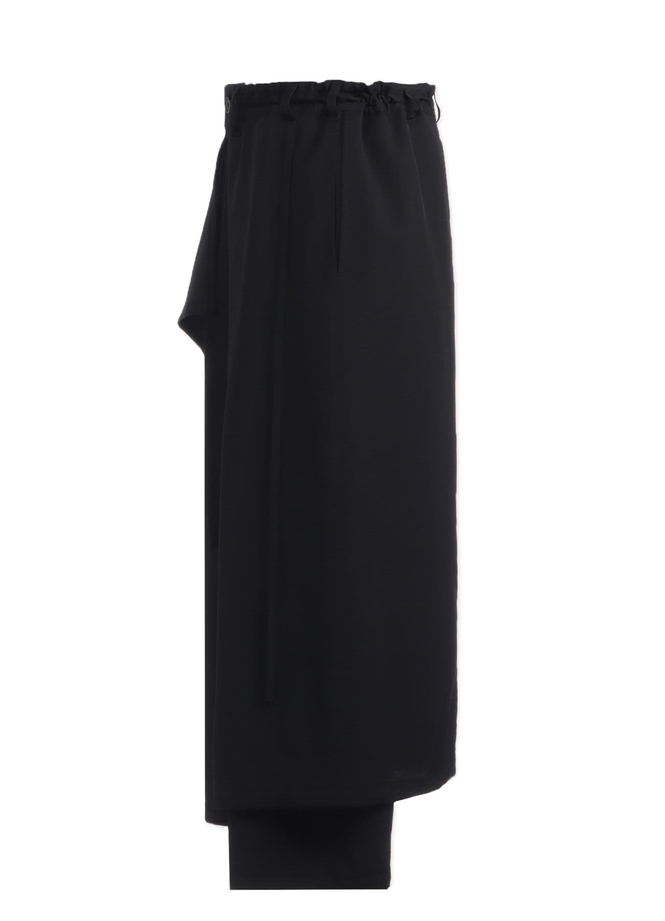 WOOL GABARDINE BOUND SKIRT PANTS