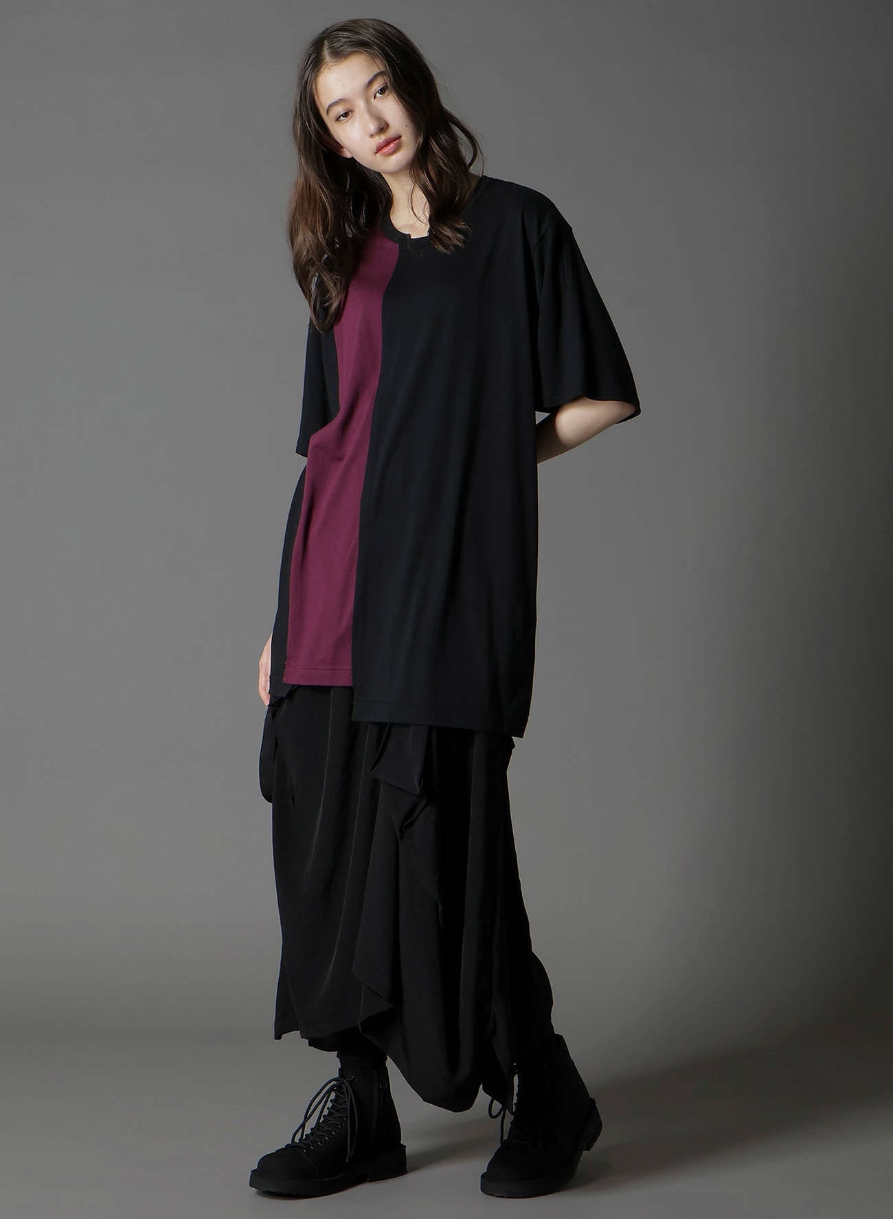 CREPE DE CHINE SQUARE SKIRT