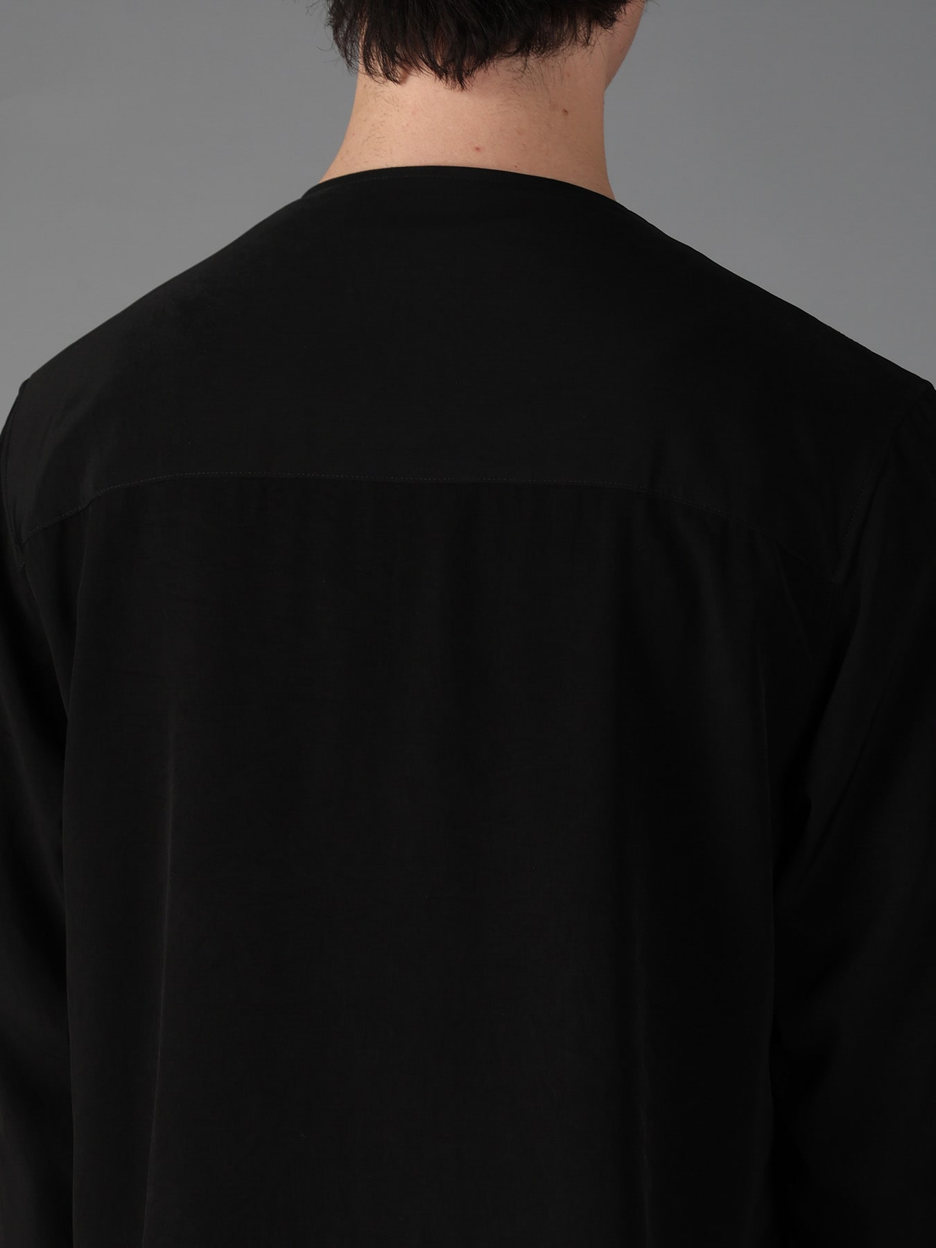 SILICON JERSEY+ CREPE DE CHINE FRONT DOUBLE FLOUNCE T-SHIRT