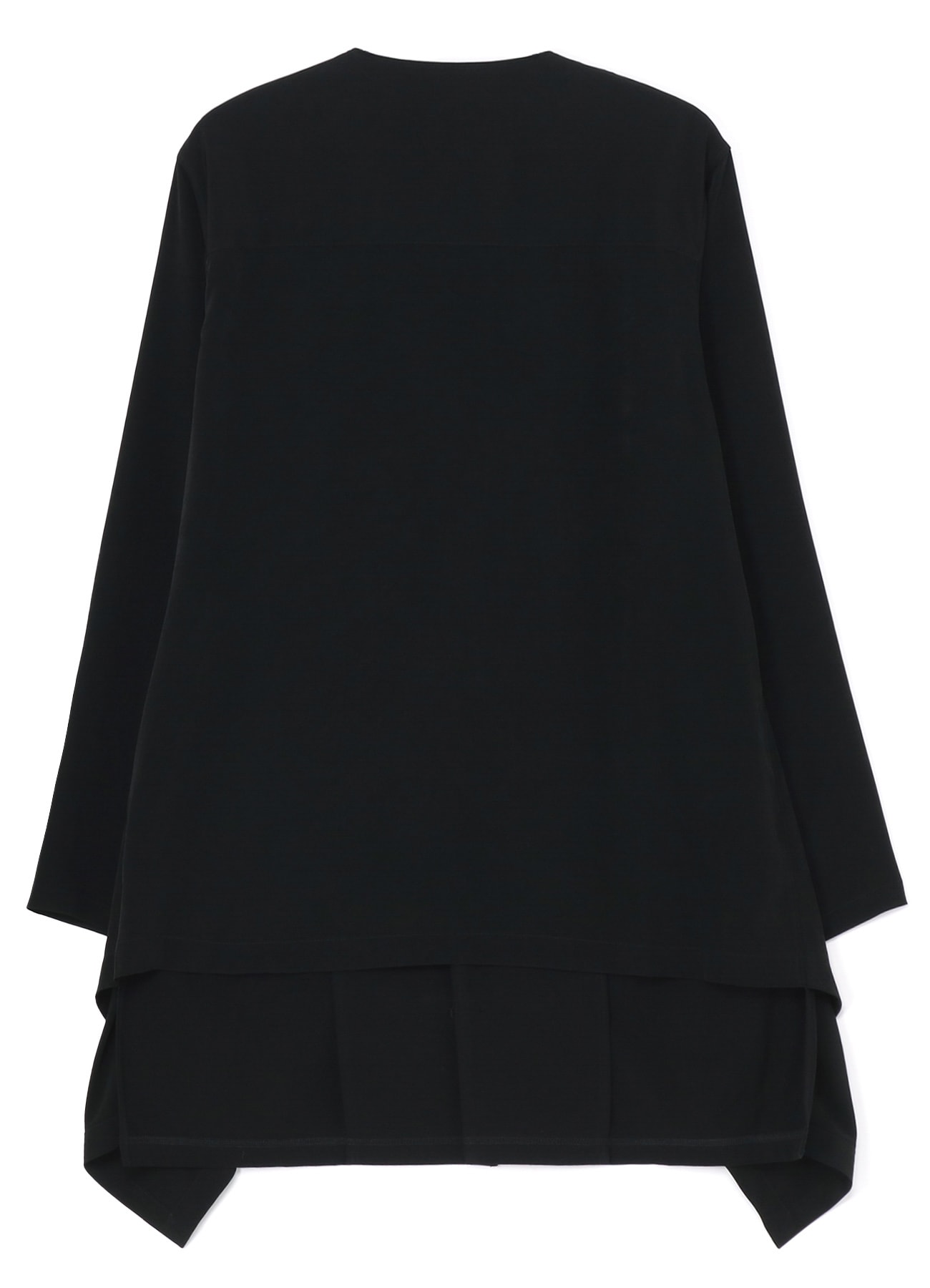 SILICON JERSEY+ CREPE DE CHINE FRONT DOUBLE FLOUNCE T-SHIRT