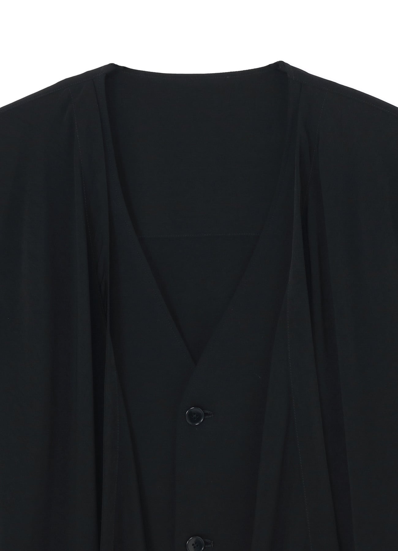SILICON JERSEY+ CREPE DE CHINE FRONT DOUBLE FLOUNCE T-SHIRT