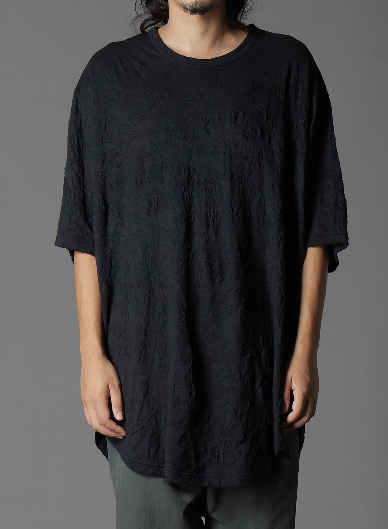 CATCH WASHER HEM ROUND JUMBO T-SHIRT SHORT SLEEVES