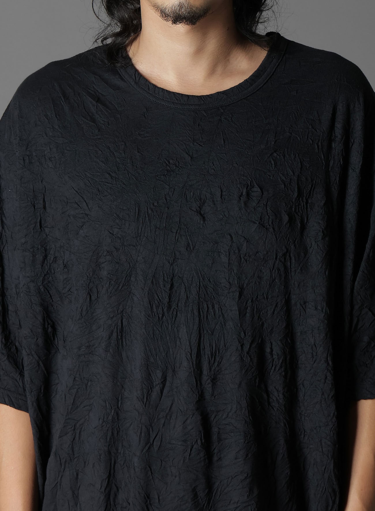 CATCH WASHER HEM ROUND JUMBO T-SHIRT SHORT SLEEVES