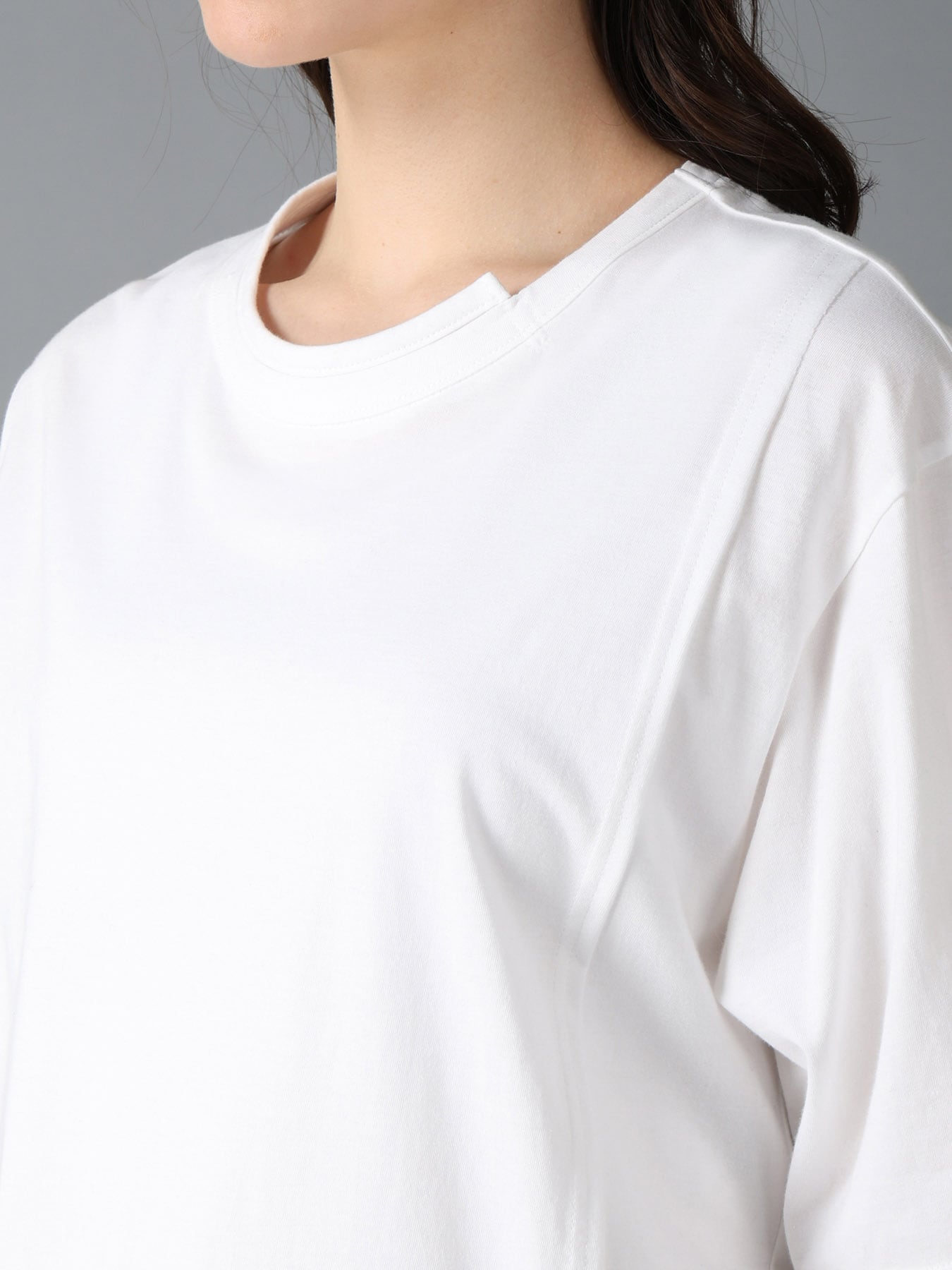 COTTON JERSEY MIX TIERED SHORT SLEEVED T