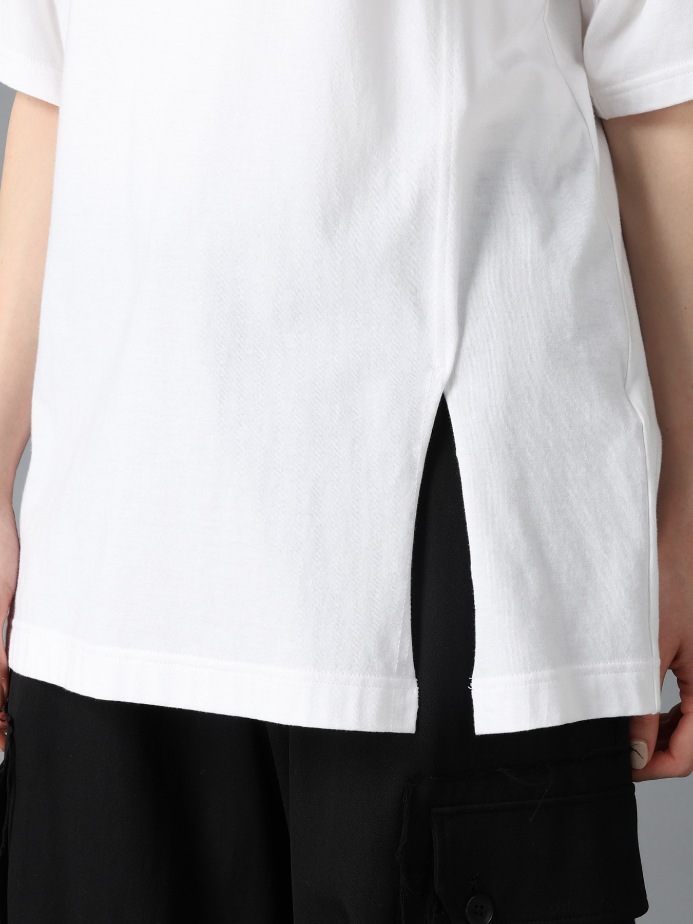 COTTON JERSEY MIX TIERED SHORT SLEEVED T