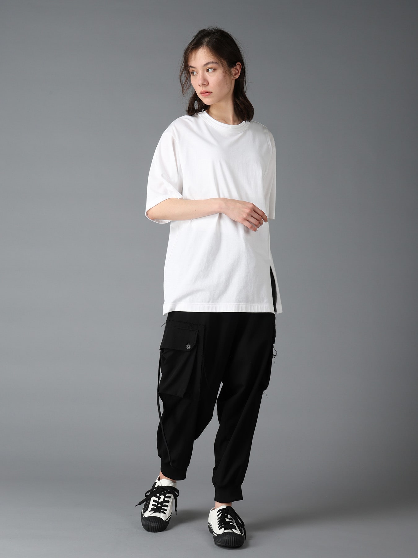 COTTON JERSEY MIX TIERED SHORT SLEEVED T