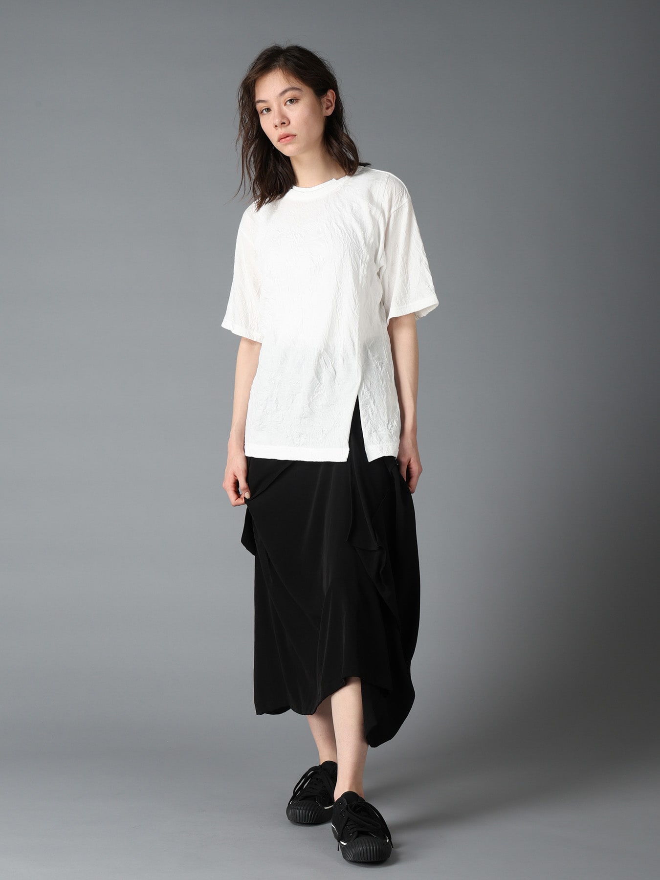 CATCH WASHER MIX TIERED SHORT SLEEVED T