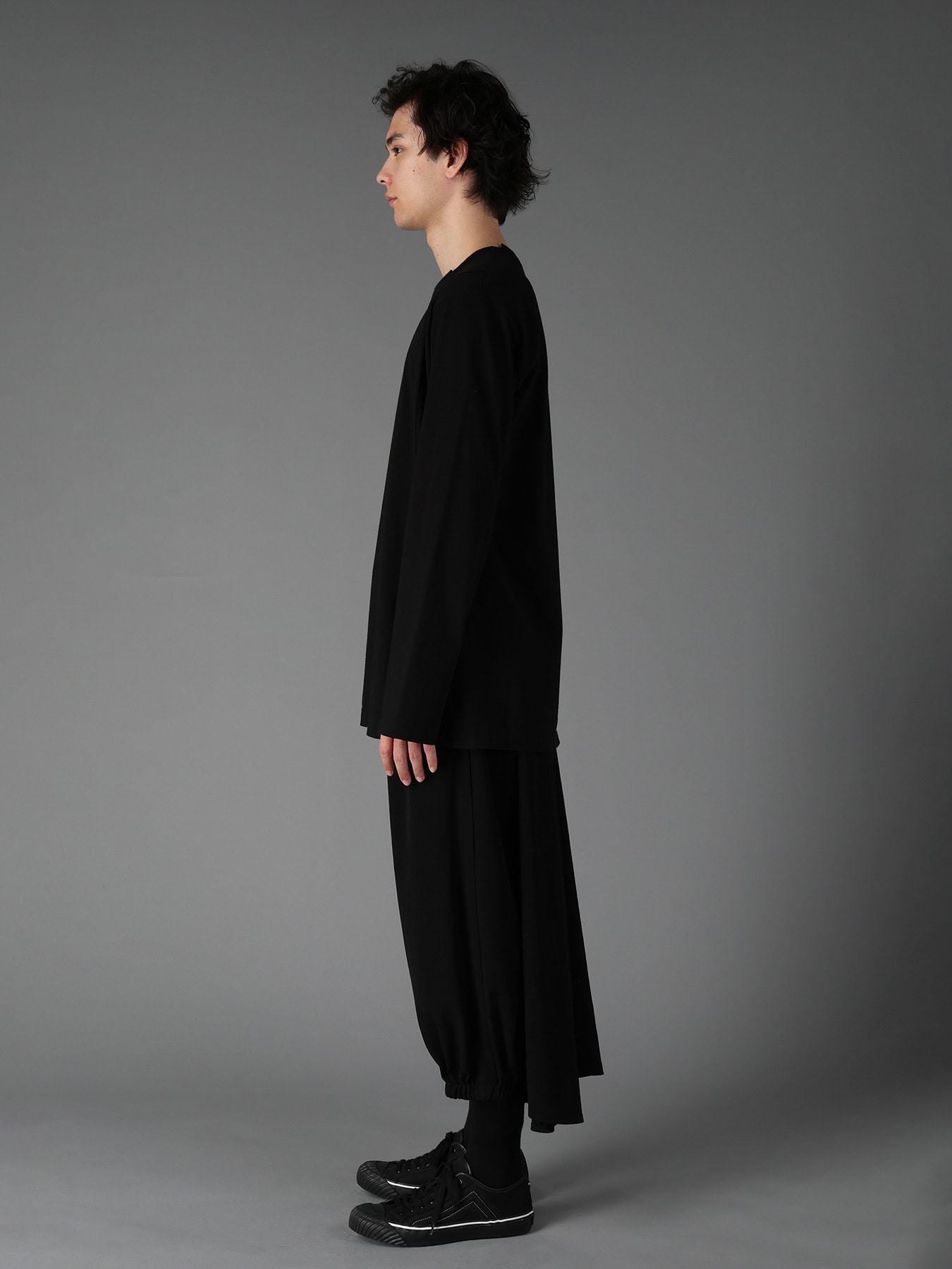 COTTON JERSEY MIX TIERED LONG SLEEVED T