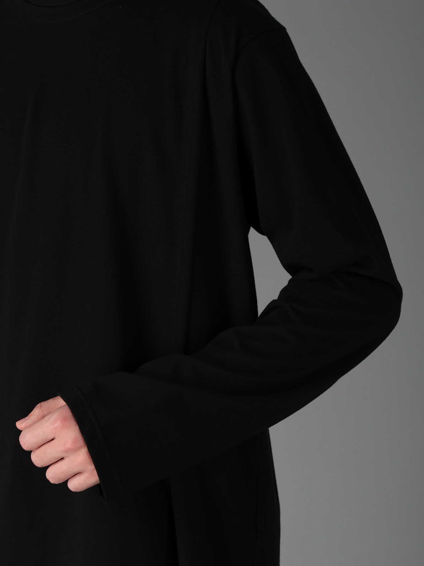COTTON JERSEY MIX TIERED LONG SLEEVED T