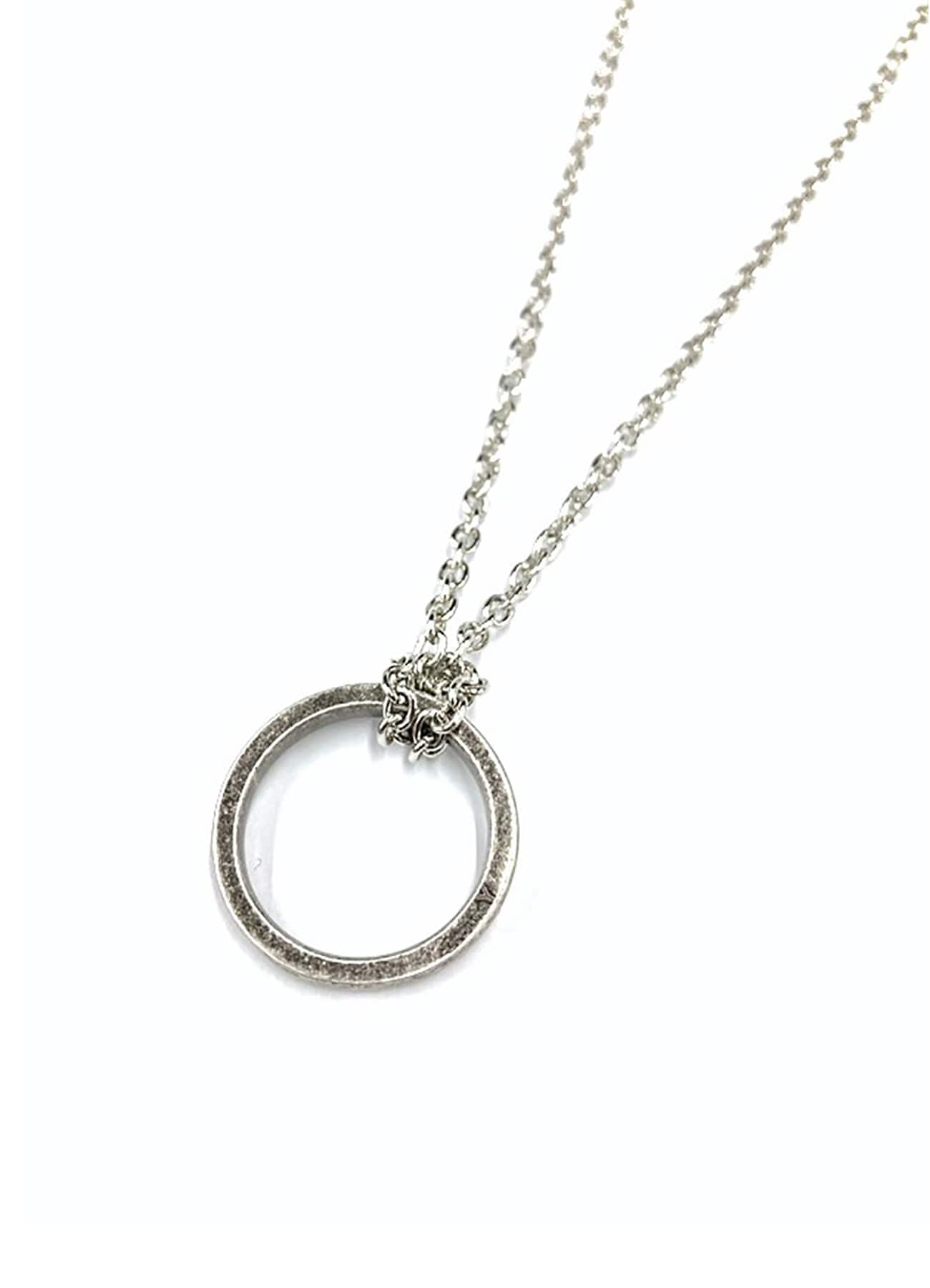 long silver loop necklace