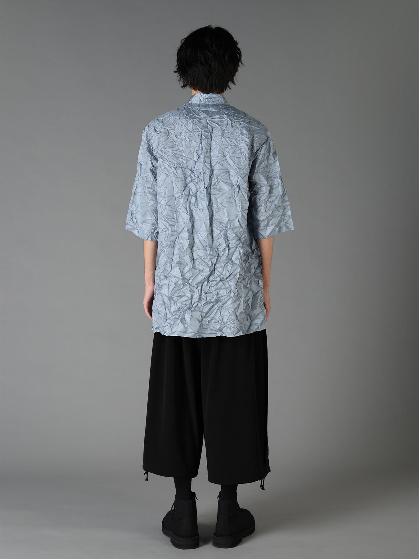 POLYESTER TAFFETA SIDE GATHER SHIRT