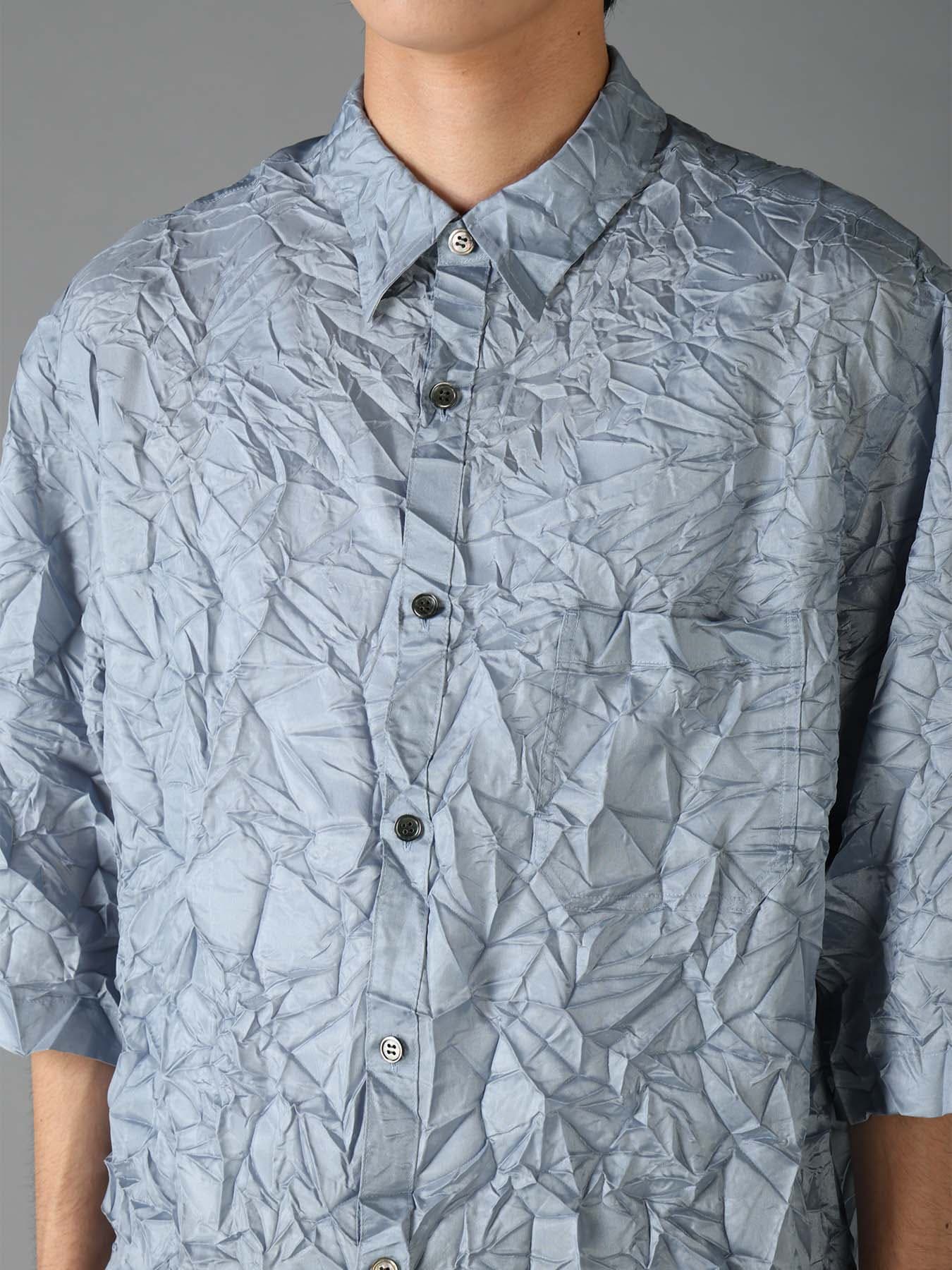 POLYESTER TAFFETA SIDE GATHER SHIRT
