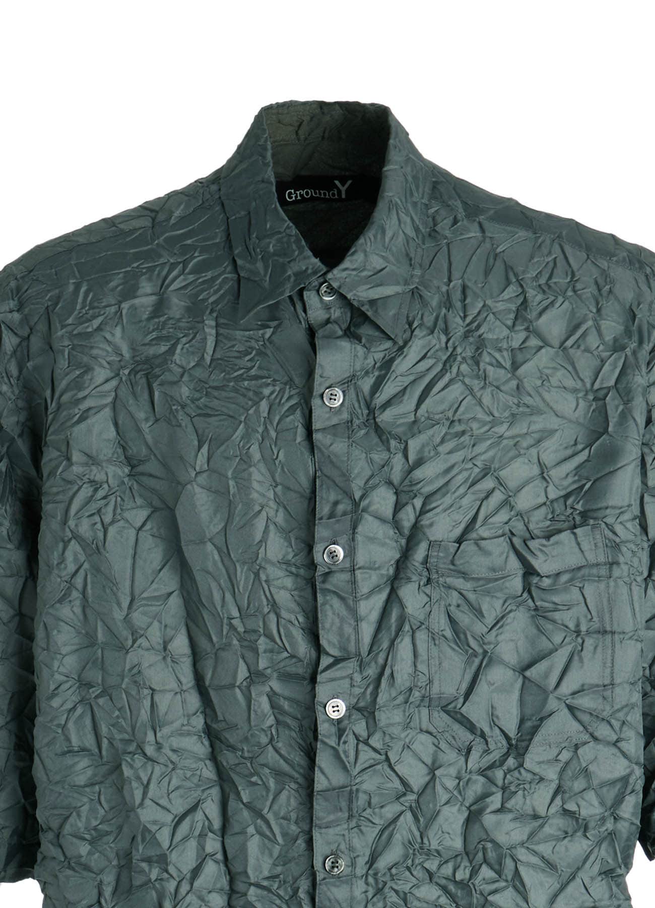 POLYESTER TAFFETA SIDE GATHER SHIRT