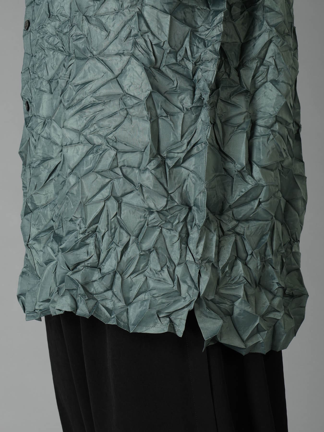 POLYESTER TAFFETA SIDE GATHER SHIRT