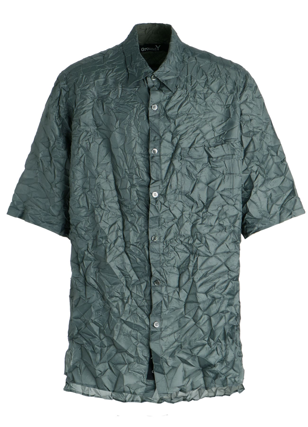 POLYESTER TAFFETA SIDE GATHER SHIRT