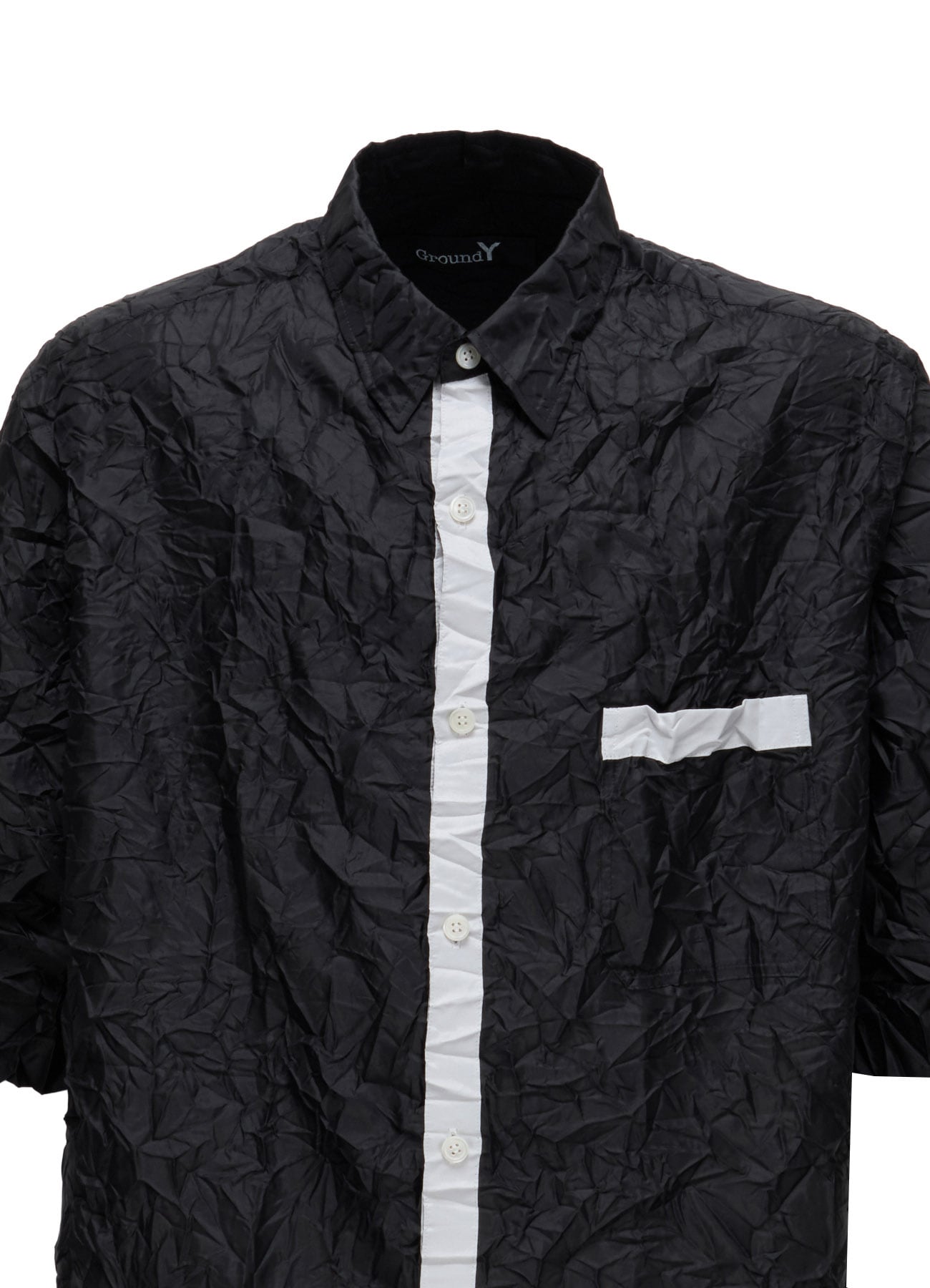 POLYESTER TAFFETA SIDE GATHER SHIRT