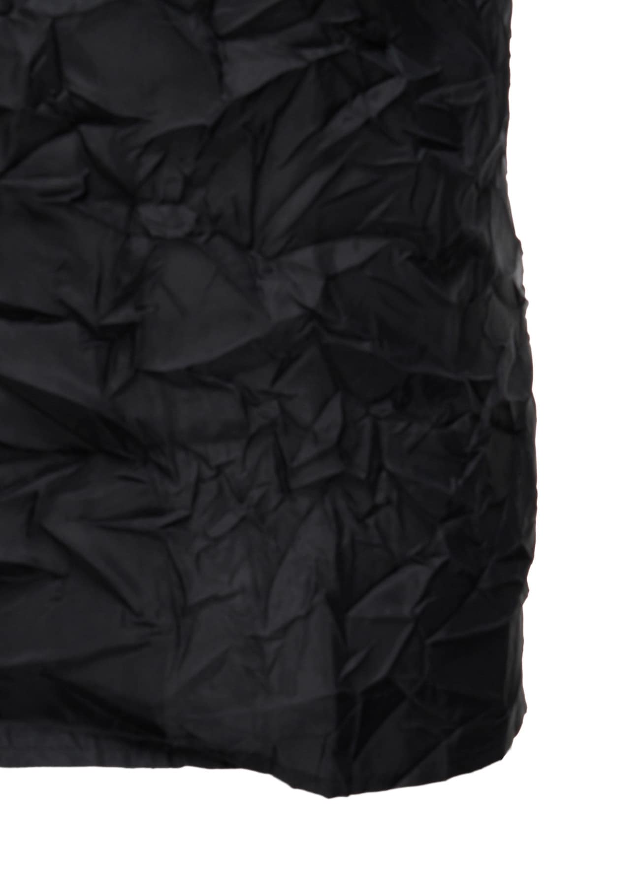 POLYESTER TAFFETA SIDE-GATHER OPEN-COLLAR SHIRT