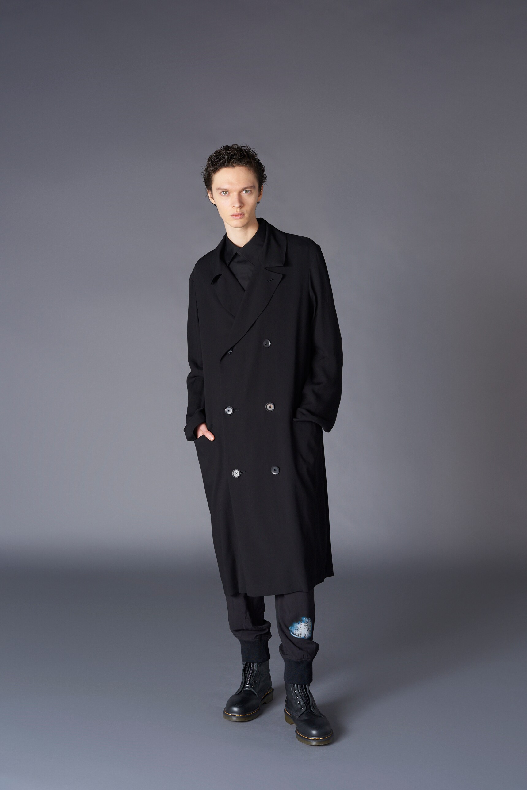 Rayon twill Curved sleeves P coat
