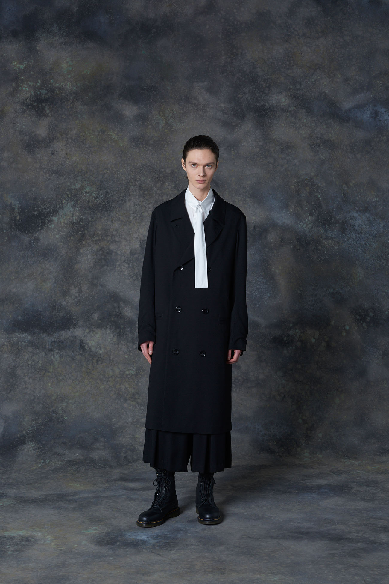 Rayon twill Curved sleeves P coat