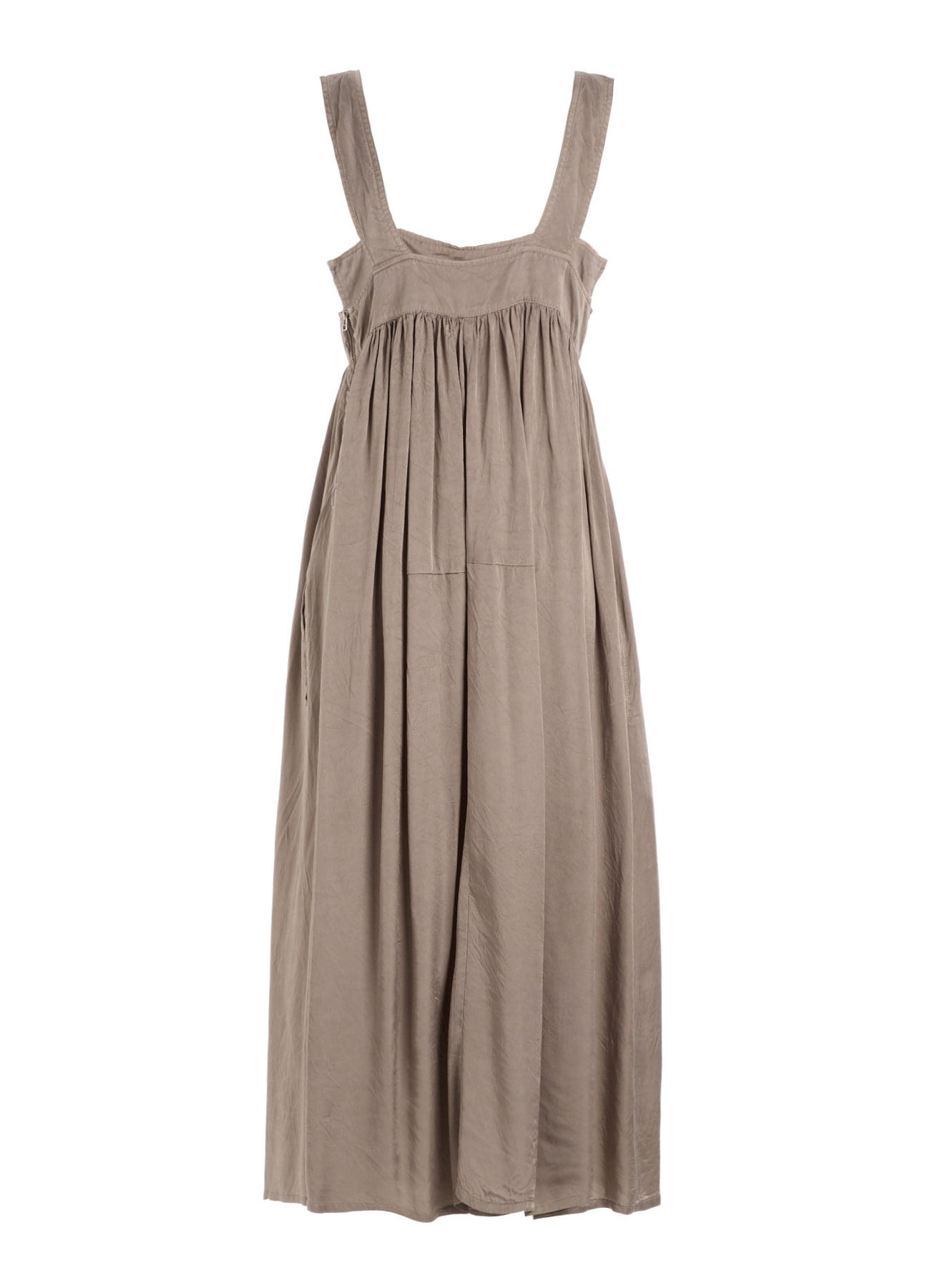 CUPRO FIBRIL TWILL SUSPENDER DRESS