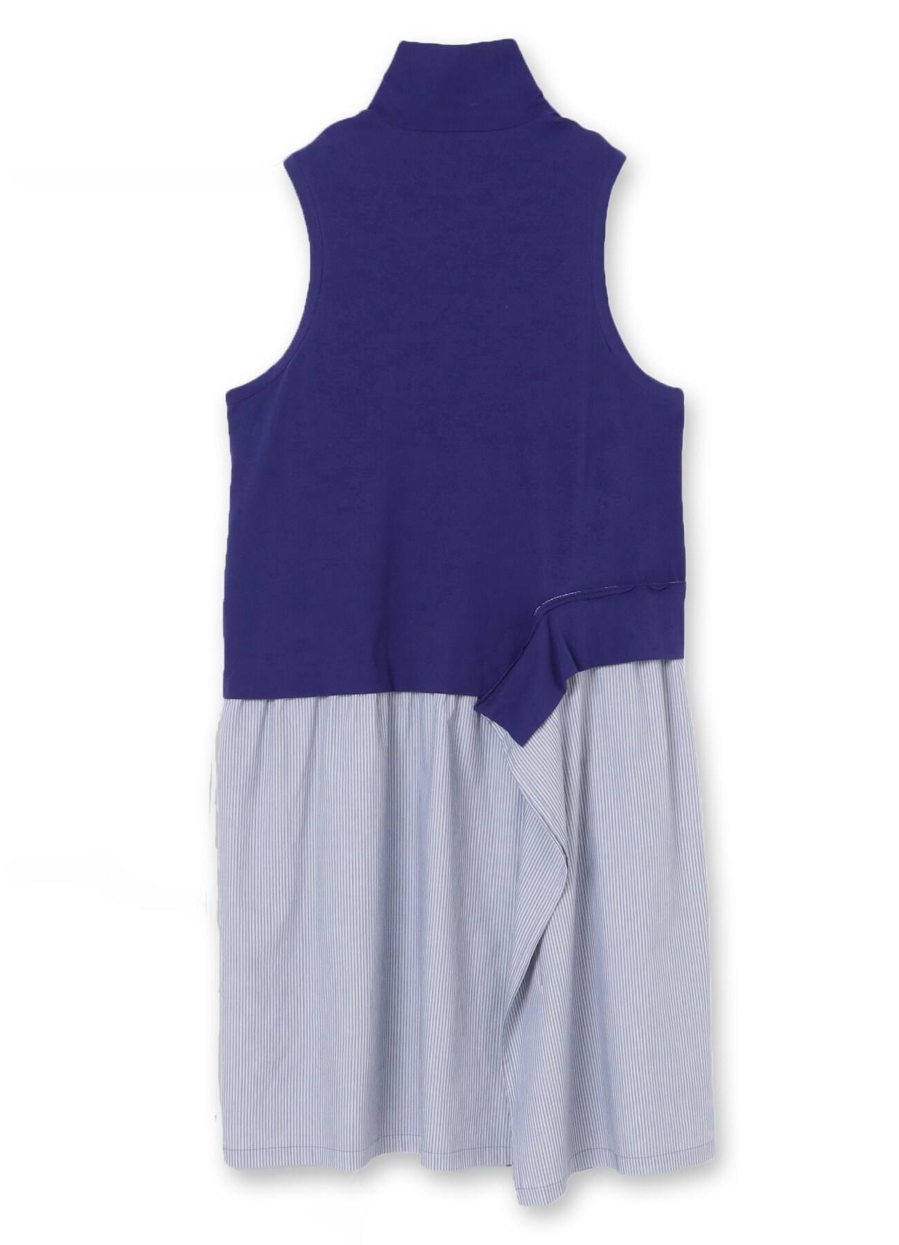 Stripe/Jersey combination Sleeveless docking dress