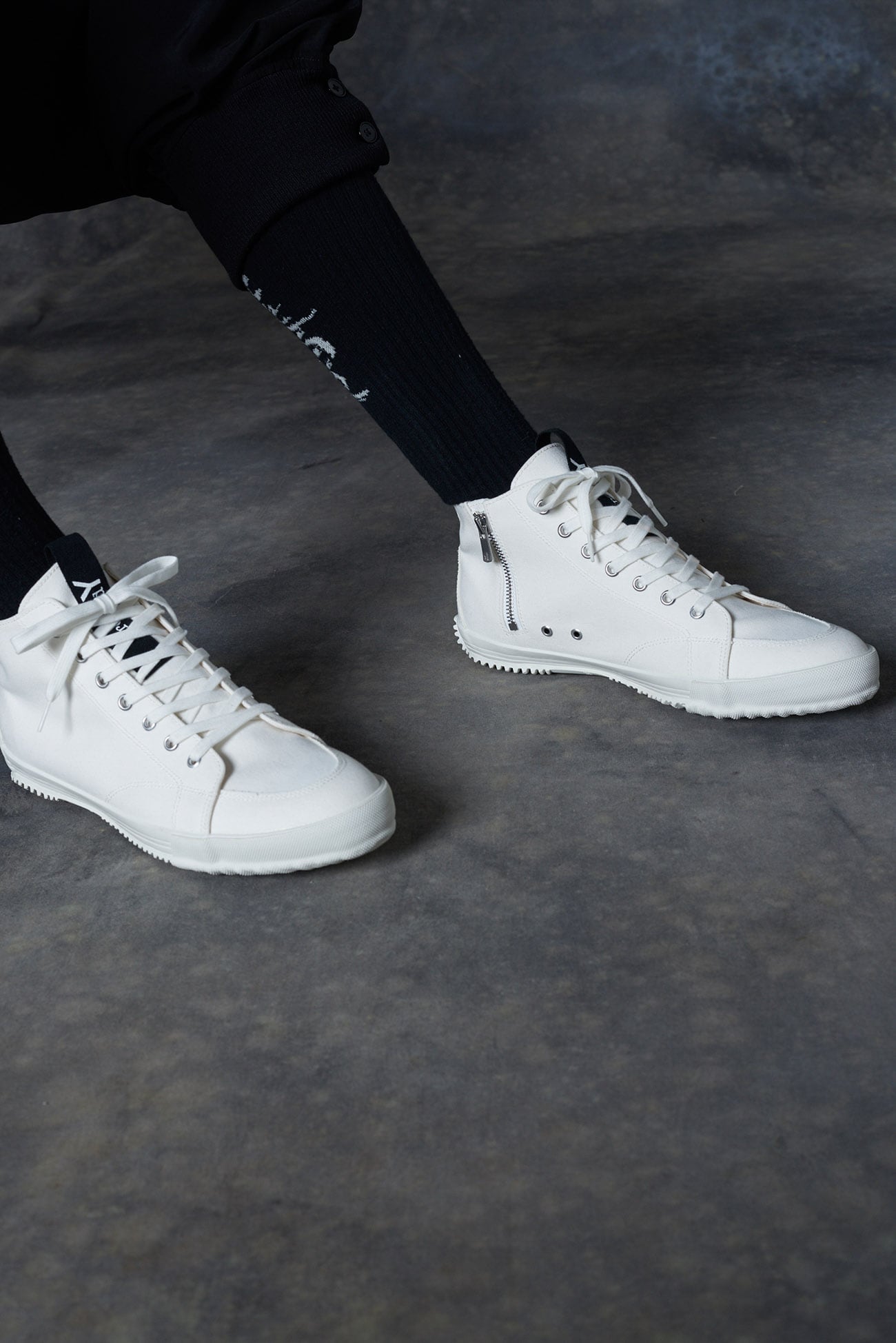 COTTON CANVAS MIDDLE RISE SNEAKERS